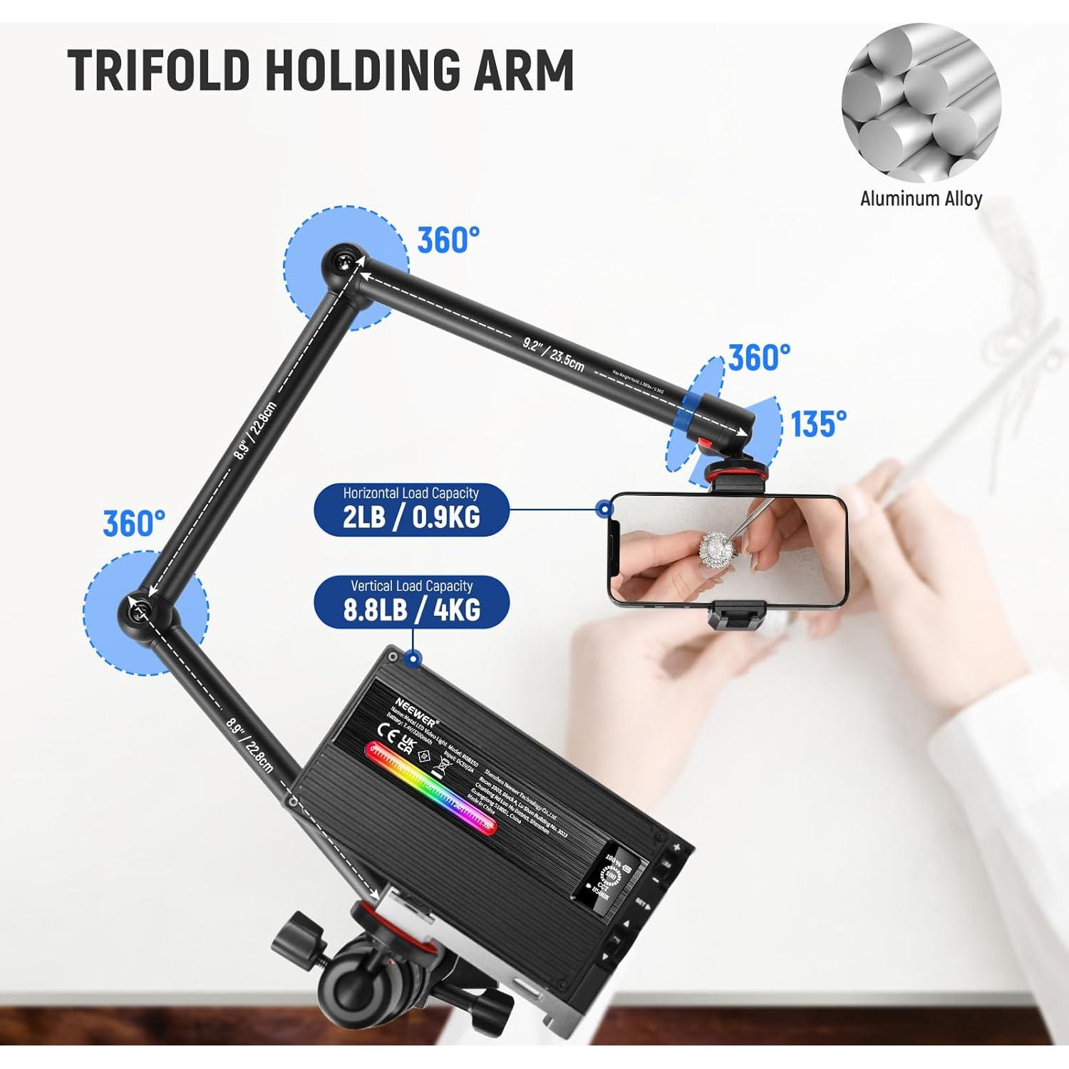 Soporte de Escritorio NEEWER TL253A+MH022 para Cámara y Micrófono