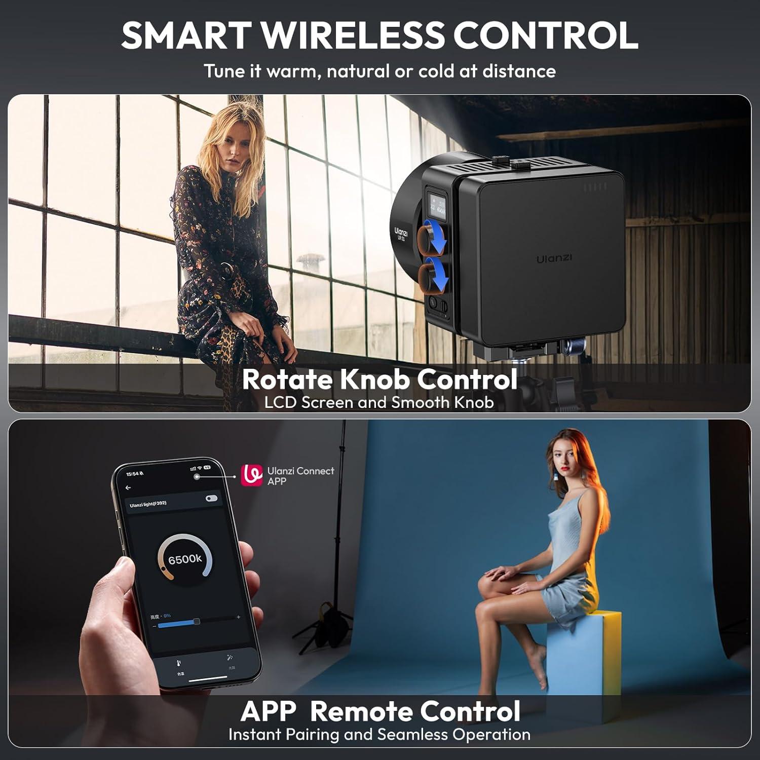 Luz de Video LED ULANZI EC65 65W Bi Color Portátil 2700K-6500K