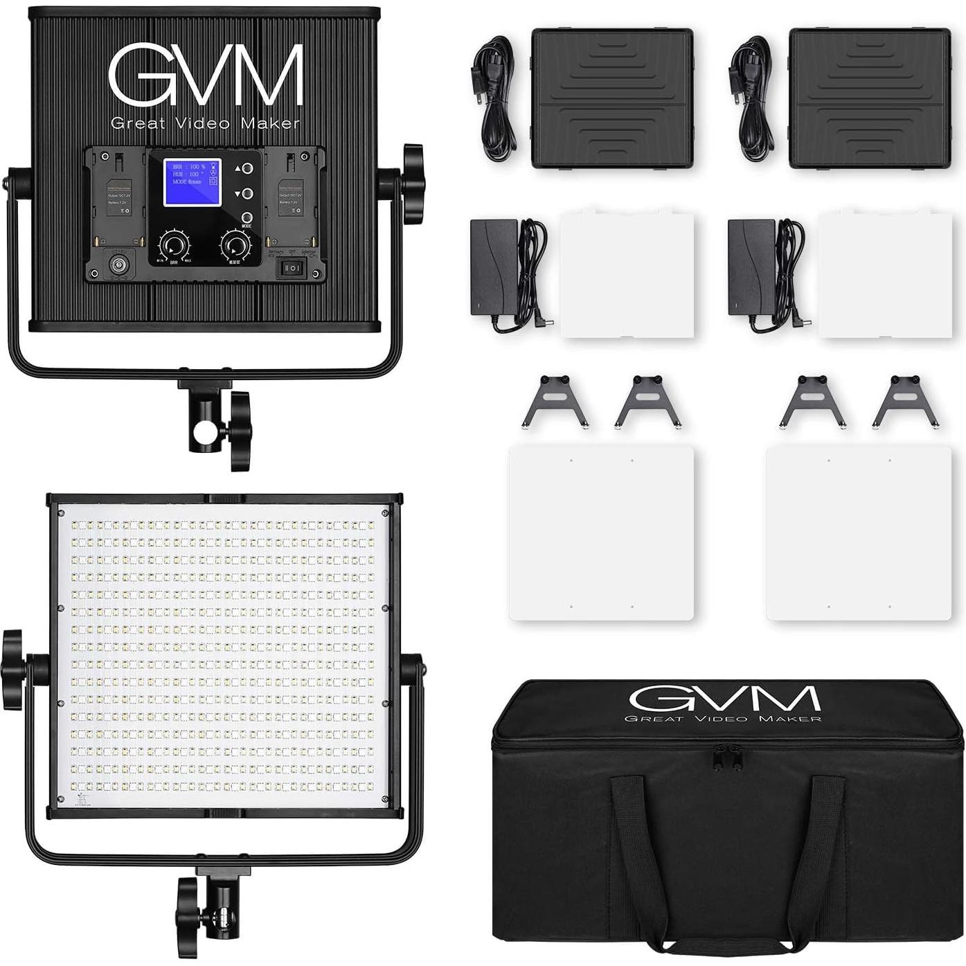 Luz de Video RGB GVM 50RS 50W con Control APP y Soporte Ajustable