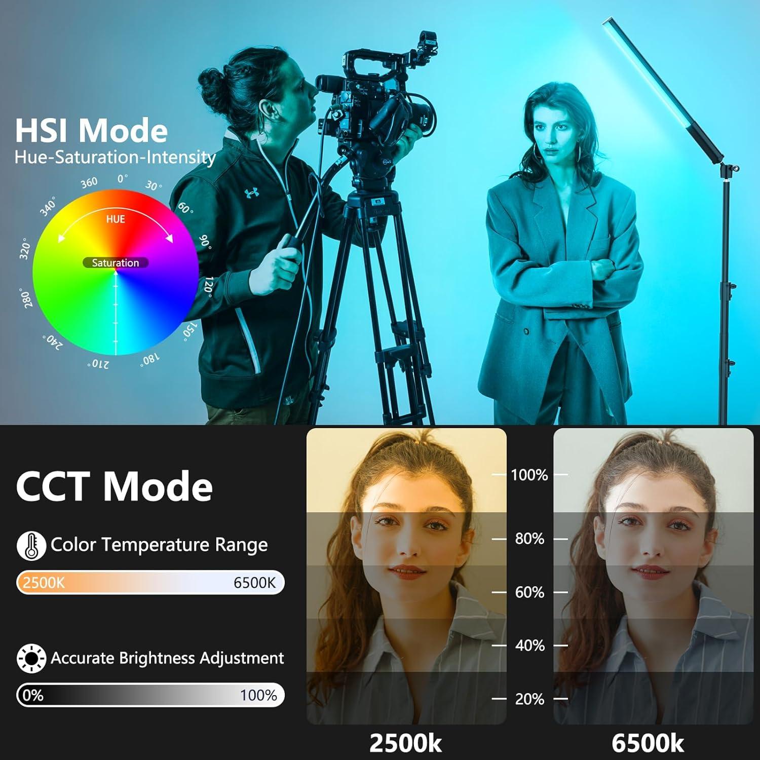 Varita de Luz LED RGB Lookmein 2500mAh con Control Remoto