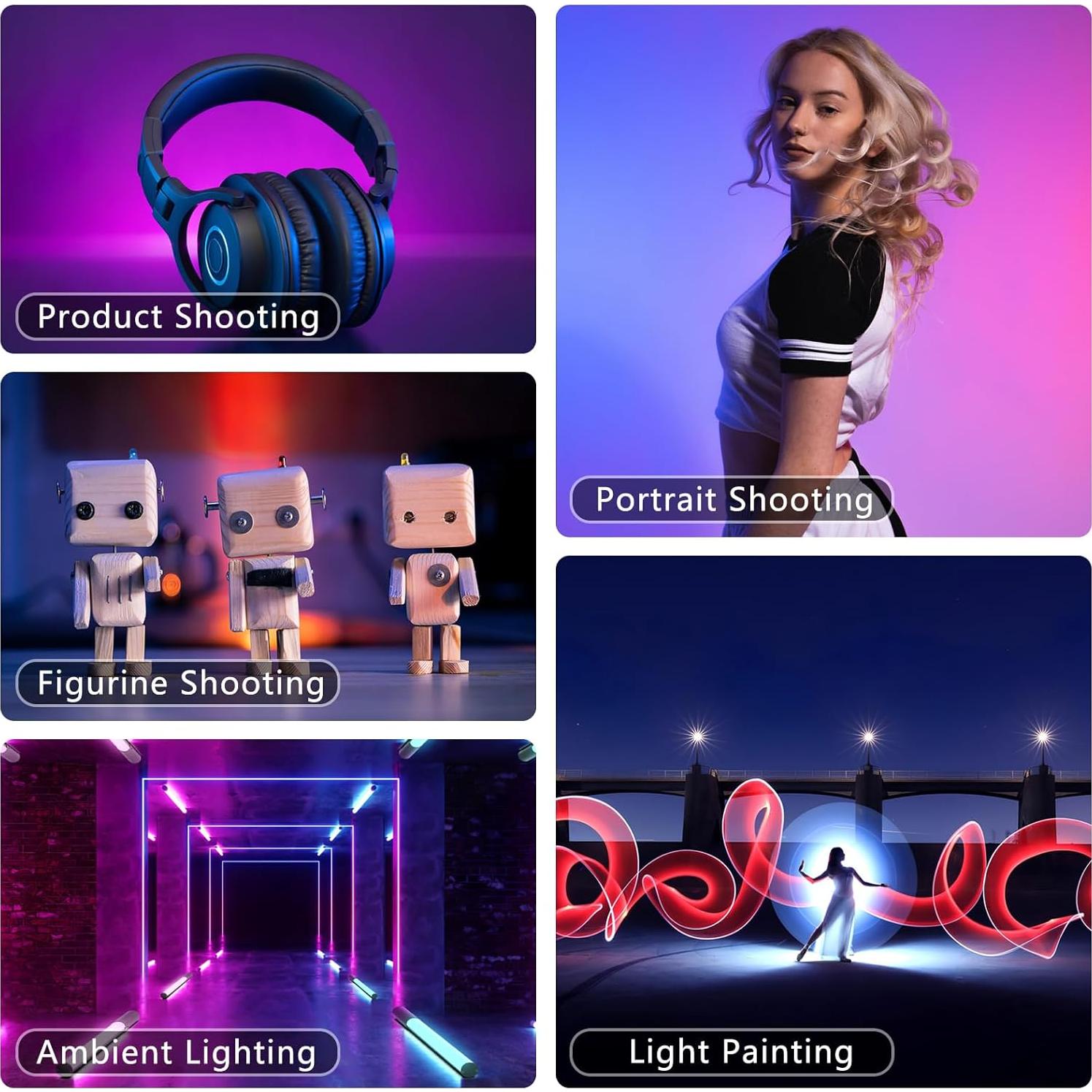 Varita de Luz LED RGB Lookmein 2500mAh con Control Remoto