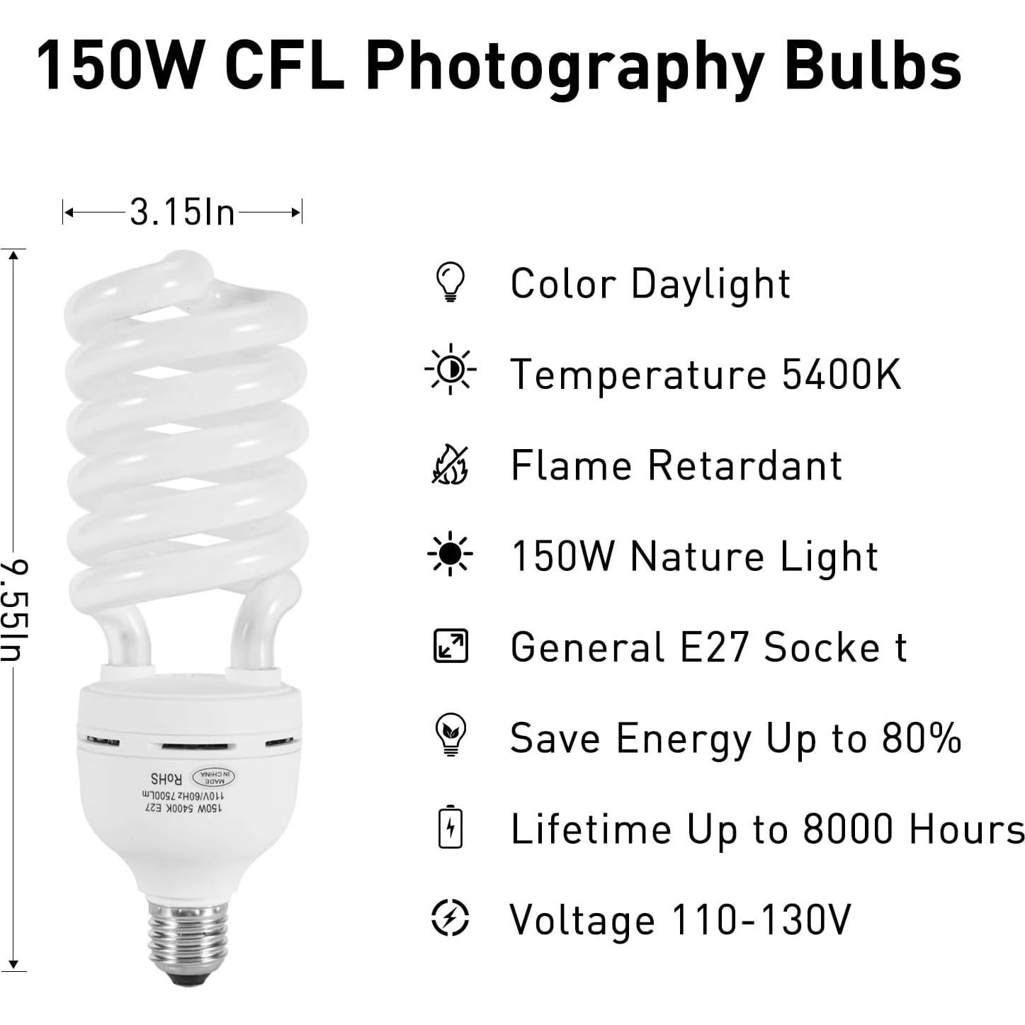 Bombilla CFL 150W E27 Skytex Luz Diurna 5400K Fotografía