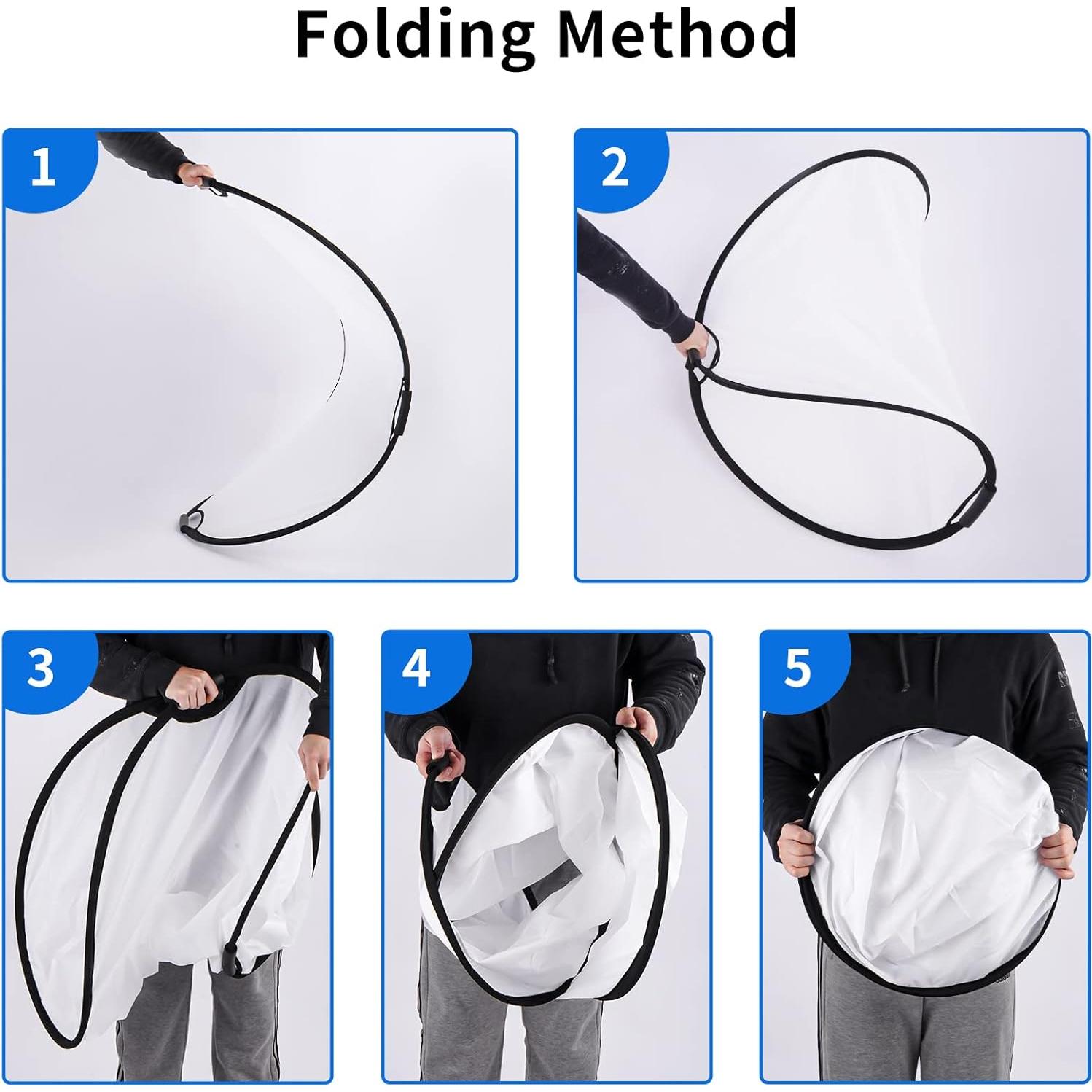 Selens Handle Round Reflector Stand Kit for Photography, 32" 5-in-1 Collapsible Lighting With 6.5ft Light Stand, Carry Bag and Clamp for Portrait Studio Shoot