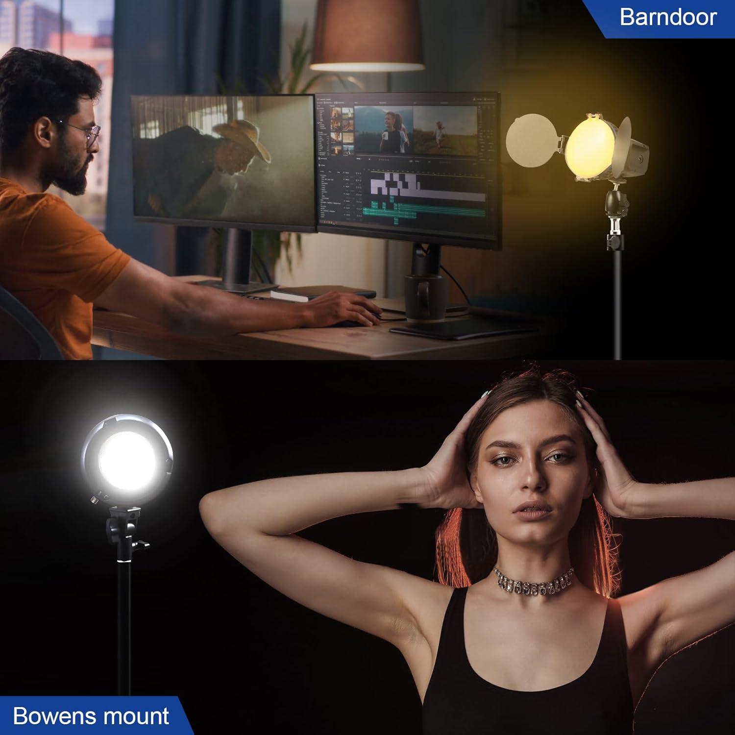 Luz Continua LED WellMaking 40W CRI97+ Pantalla LCD 5600K