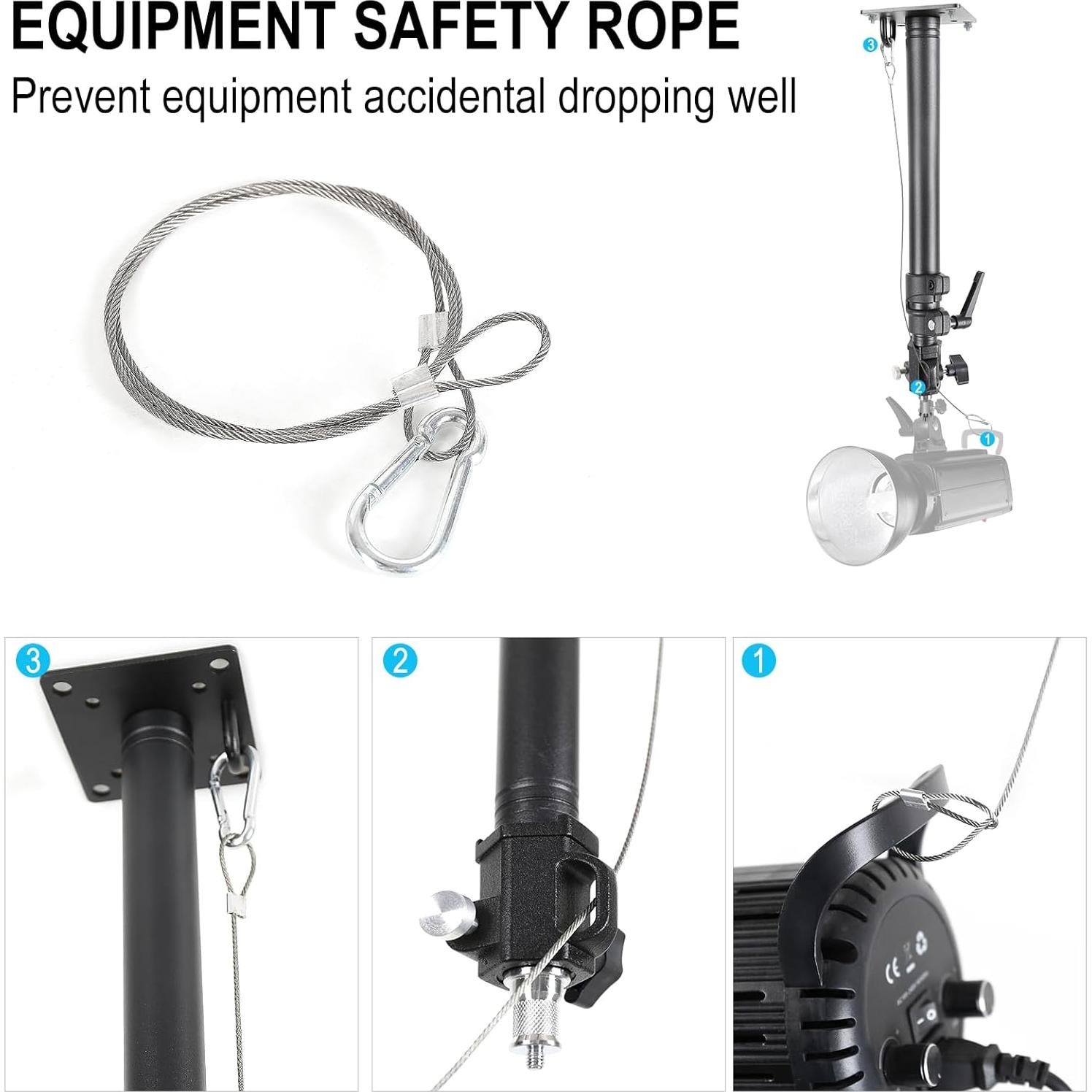 Photography Studio Ceiling Camera Mount 360° Rotation Wall Ceiling Light Mount Boom Arm Up to 28.3inch for Photo Video Monolights, Umbrellas, Reflectors, Overhead with 3/8" &1/4" Thread Adapter