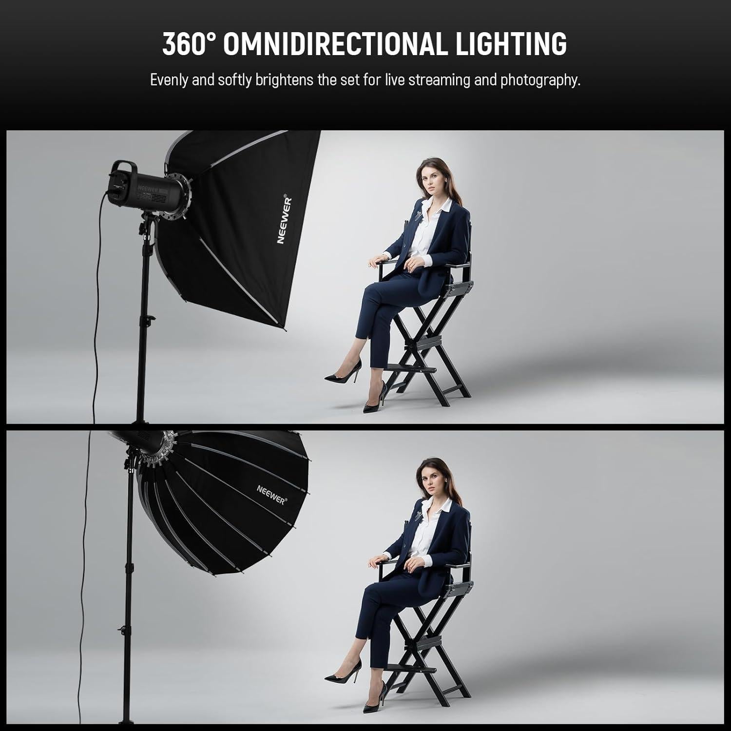 Softbox Parabólico NEEWER 70cm con Difusores y Rejilla