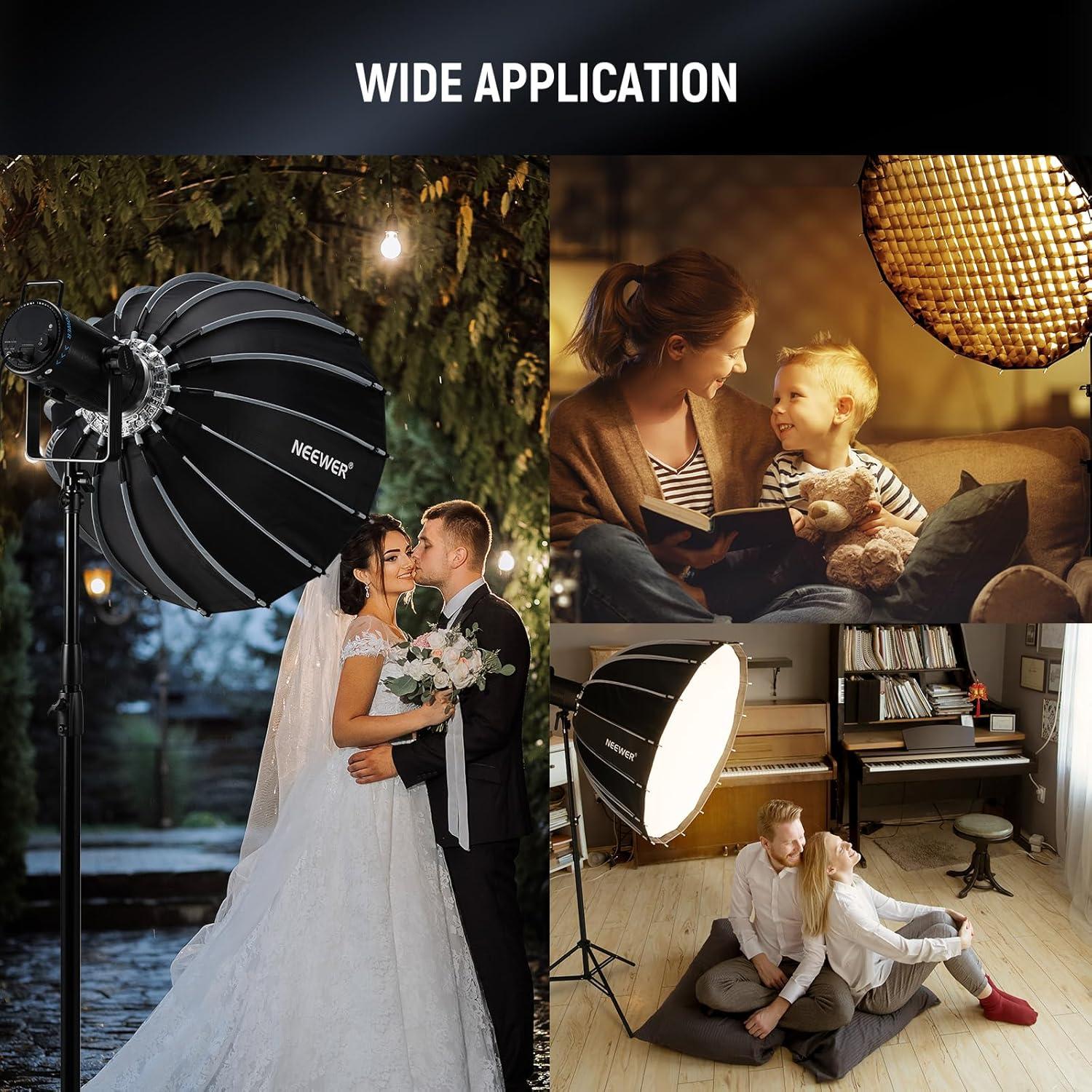 Softbox Parabólico NEEWER 70cm con Difusores y Rejilla