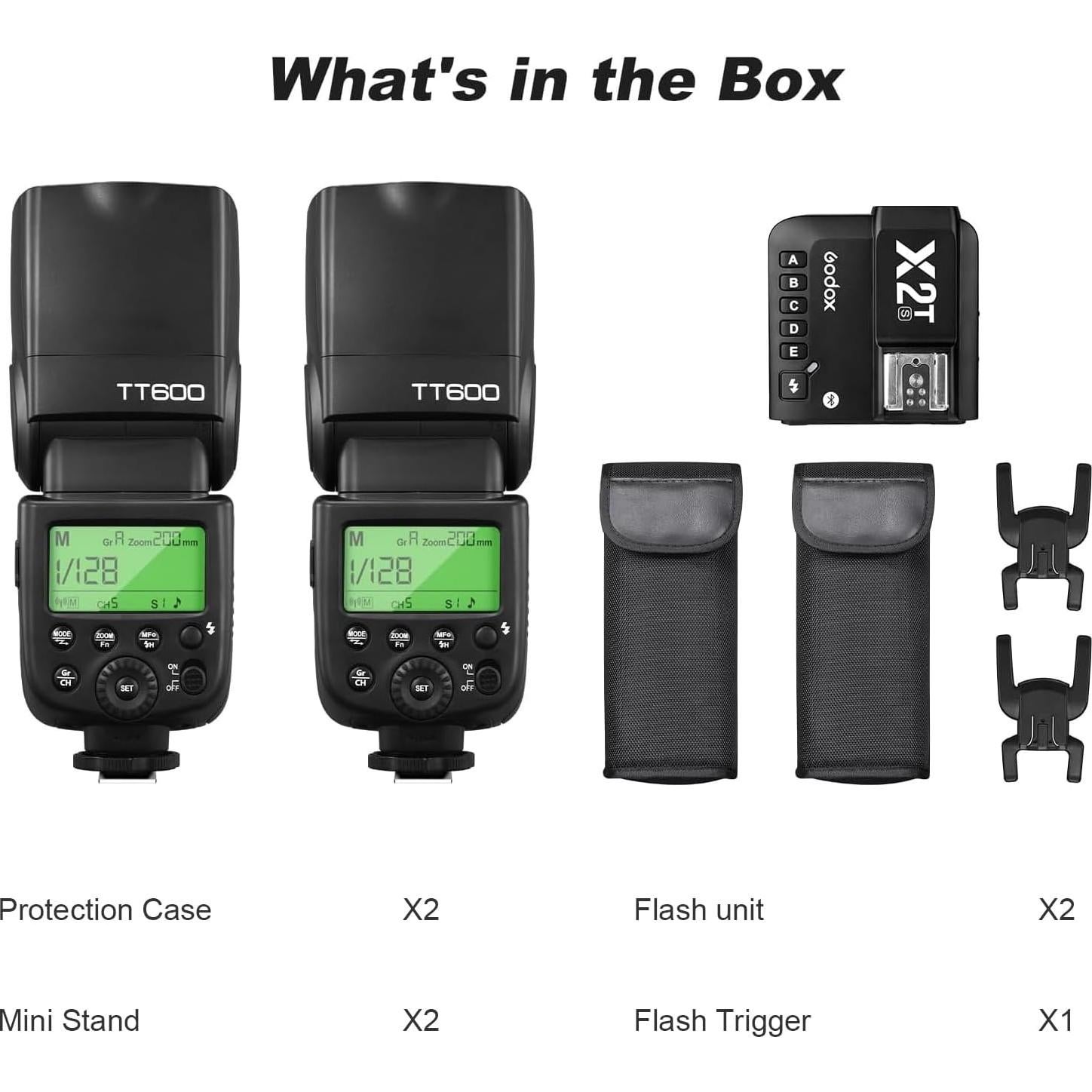 Kit Flash Inalámbrico Godox TT600S + Transmisor X2T-S para Sony