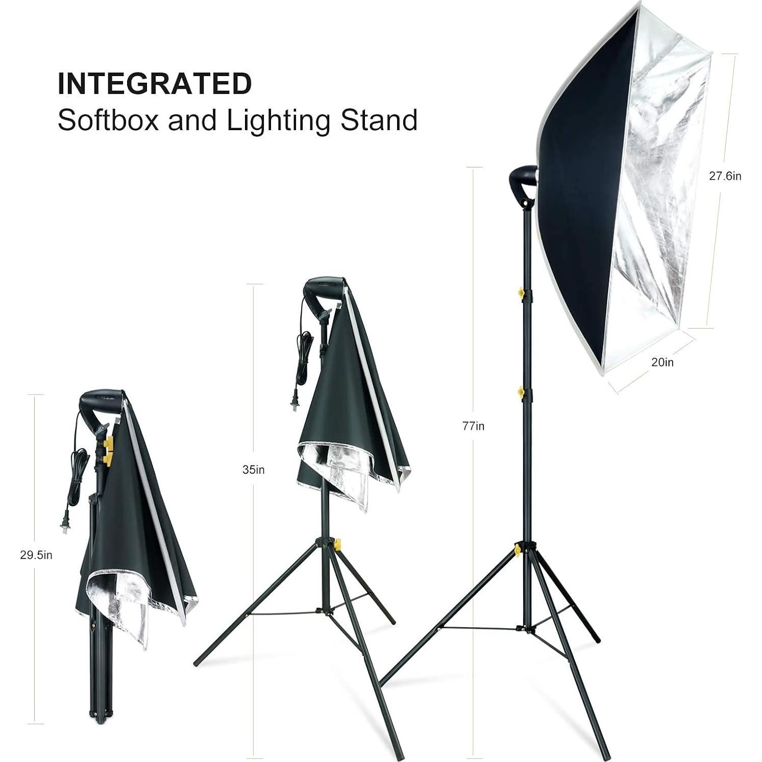 Kit de Iluminación Fotográfica LINCO Softbox 50x70 cm con LED 20W