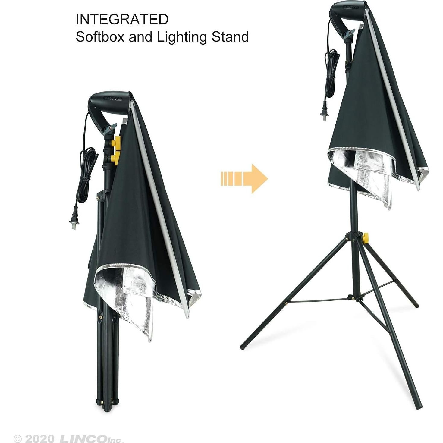 Kit de Iluminación Fotográfica LINCO Softbox 50x70 cm con LED 20W