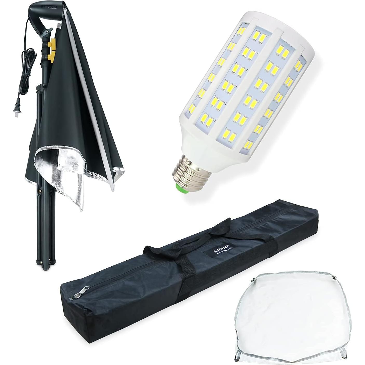 Kit de Iluminación Fotográfica LINCO Softbox 50x70 cm con LED 20W