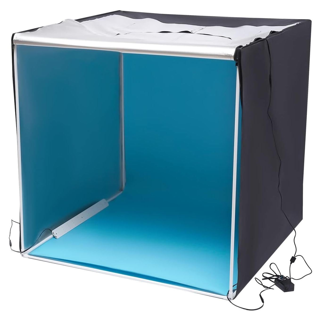 Photo Studio Light Box,39" x 39" Portable Folding Studio Box Professional Tabletop Photography Lighting Kit with3 Colors Backdrops & LED Lights for Product Photography