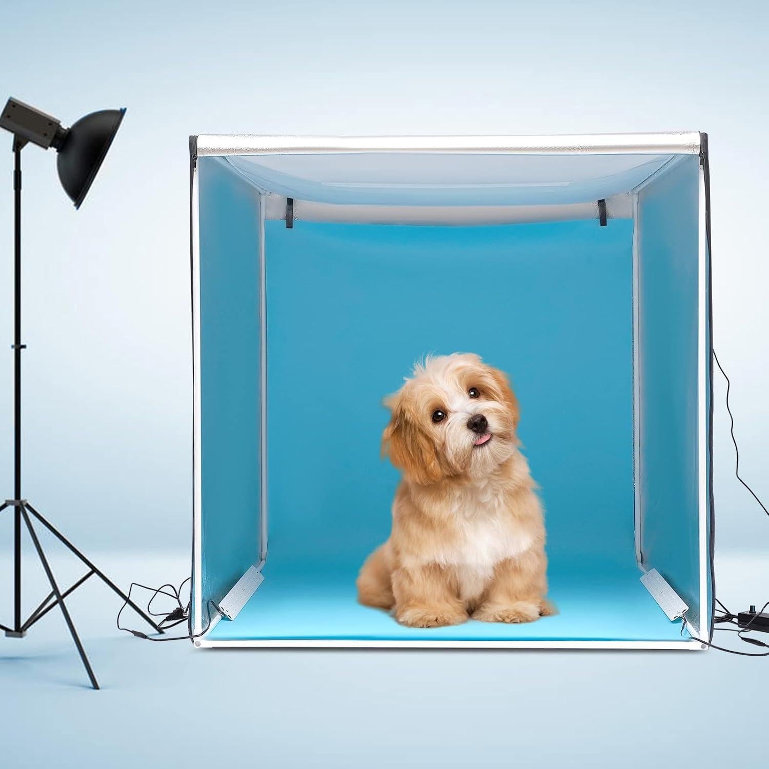 Photo Studio Light Box,39" x 39" Portable Folding Studio Box Professional Tabletop Photography Lighting Kit with3 Colors Backdrops & LED Lights for Product Photography