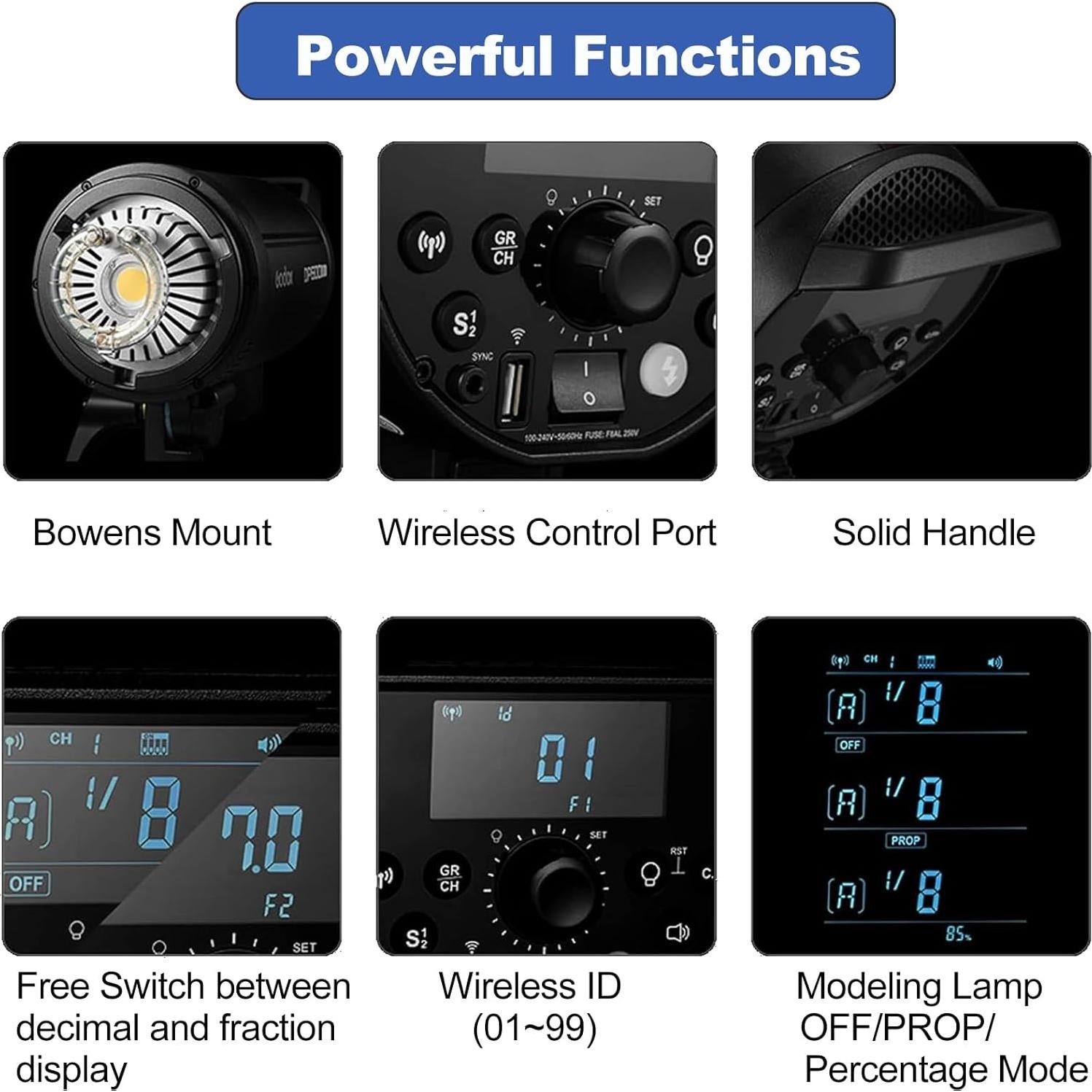 Kit de Flash Estudio Godox DP400IIIV 400Ws Inalámbrico 2.4G