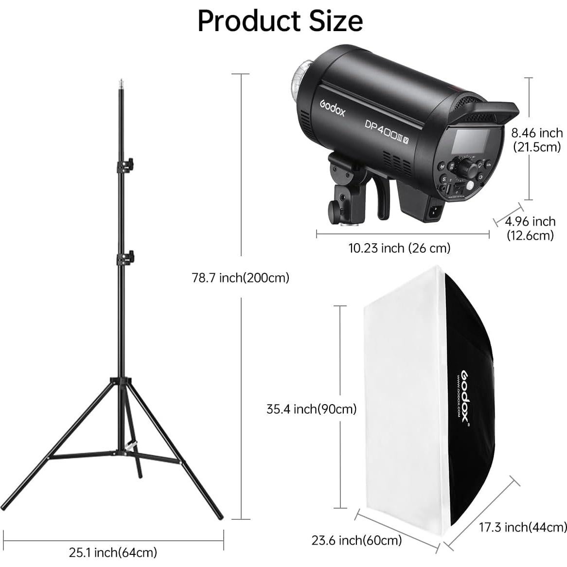 Kit de Flash Estudio Godox DP400IIIV 400Ws Inalámbrico 2.4G