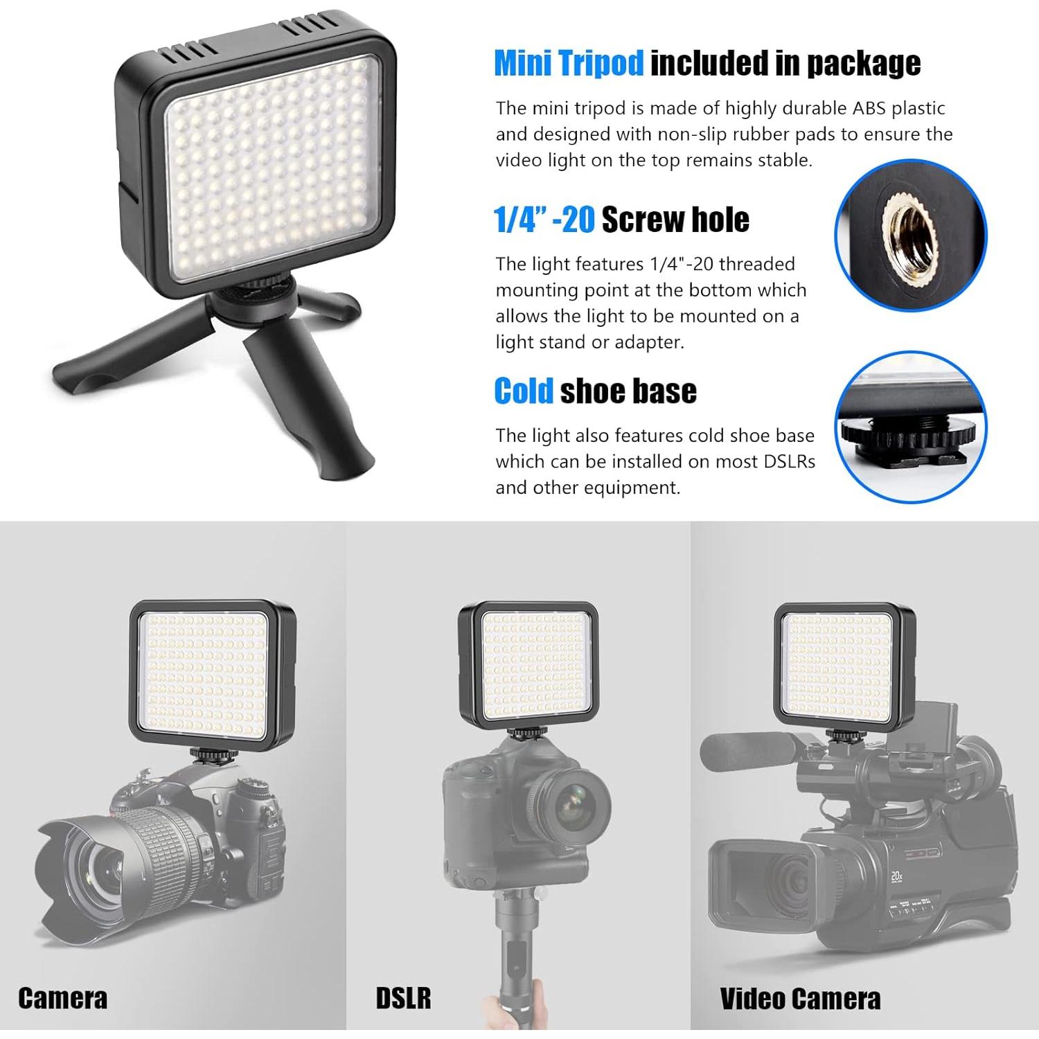 Luz de Video LED Mettlelite VL120B Dimmable Portátil 357g