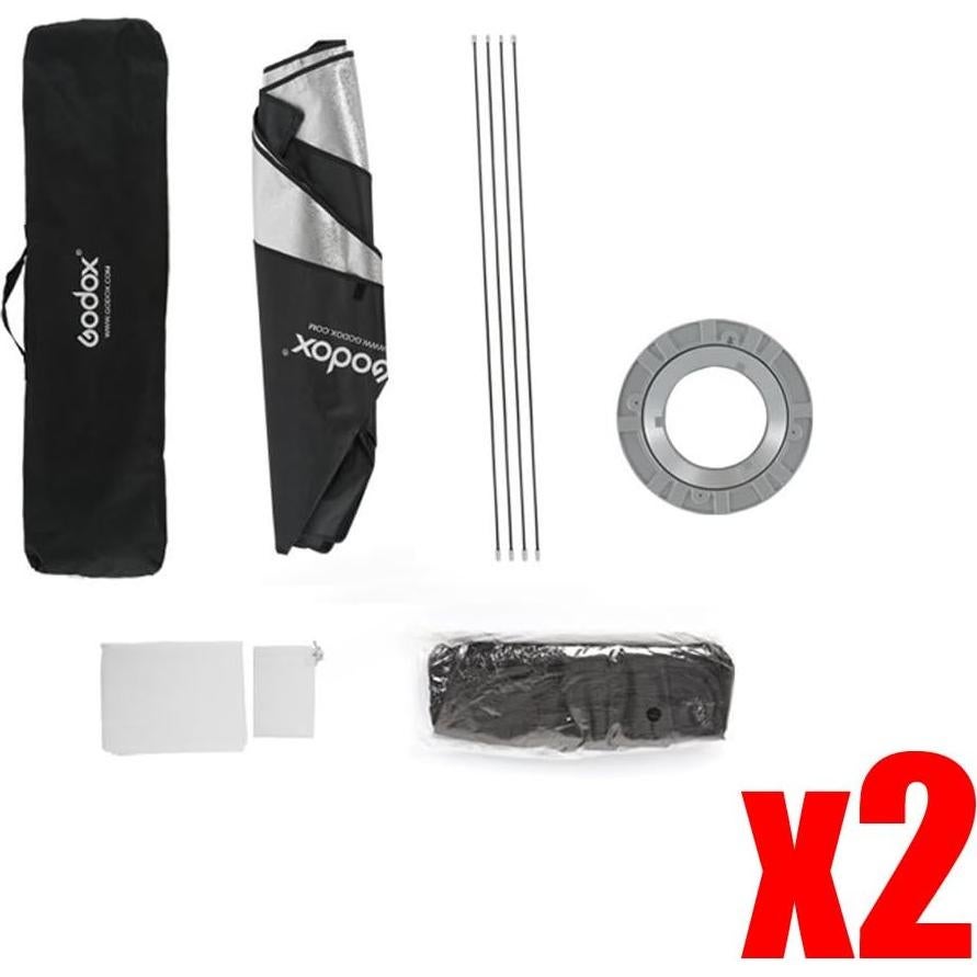 Softbox Godox 35x160cm con rejilla Bowens - 2 Pack