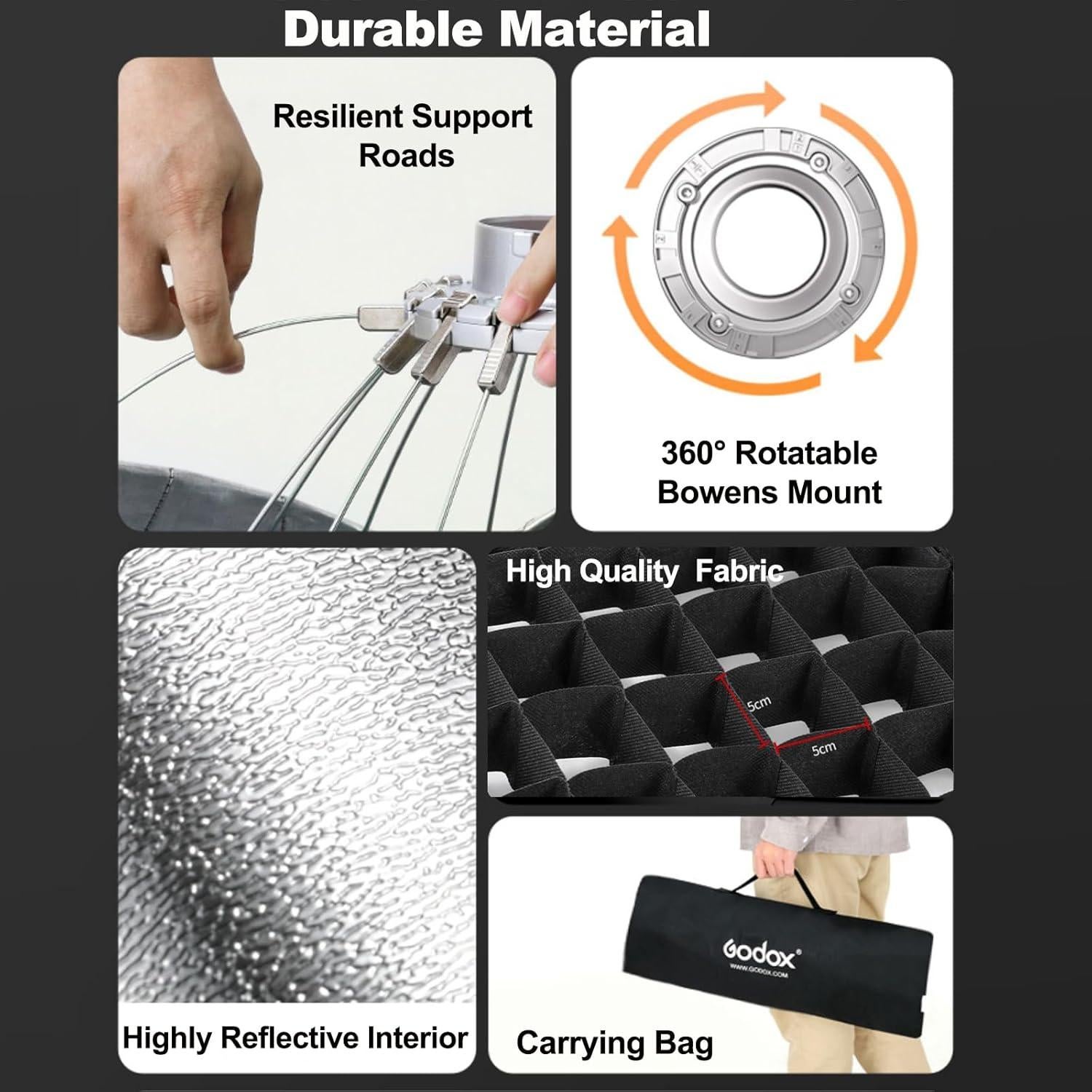 Godox Softbox Strip 35x160cm Bowens con Rejilla de Panal