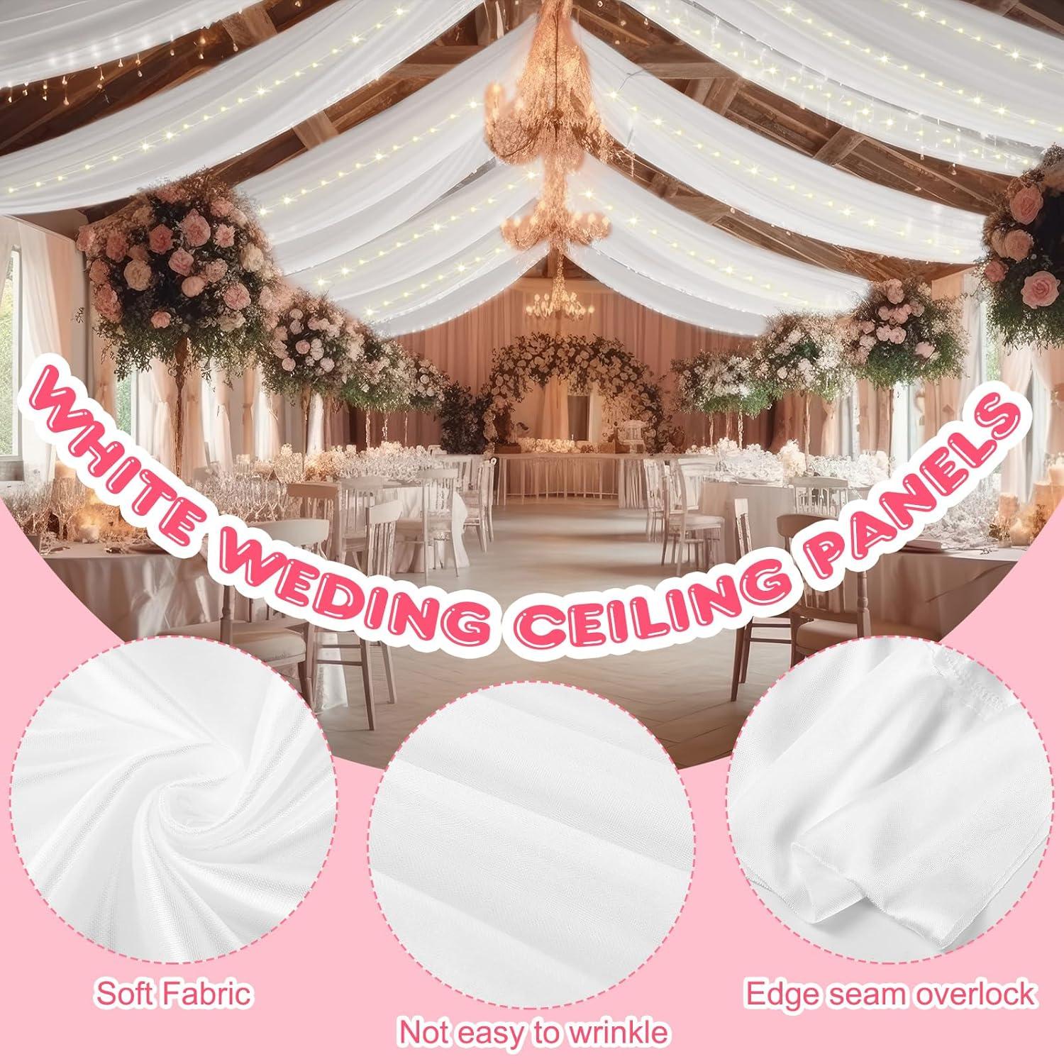 Mixweer Cortinas de Techo Blancas 1.5x3m y Luces LED 3x3m