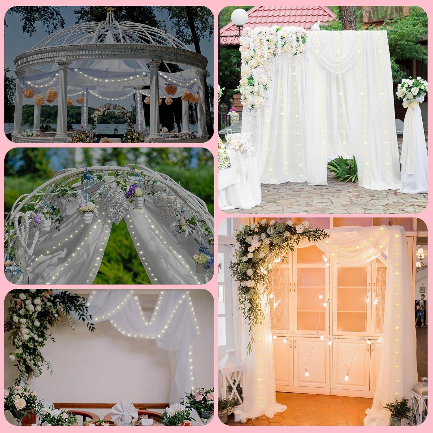 Mixweer Cortinas de Techo Blancas 1.5x3m y Luces LED 3x3m