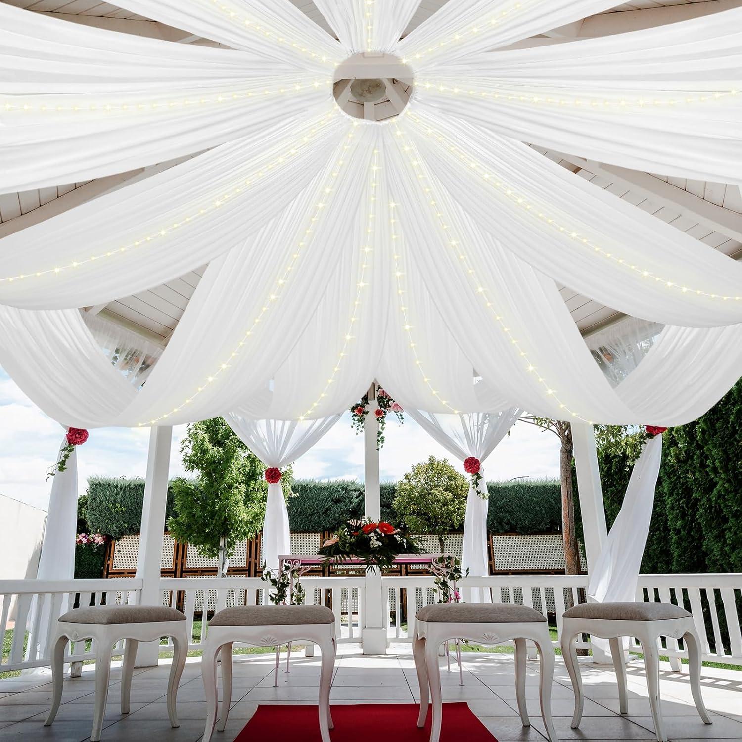 Mixweer Cortinas de Techo Blancas 1.5x3m y Luces LED 3x3m