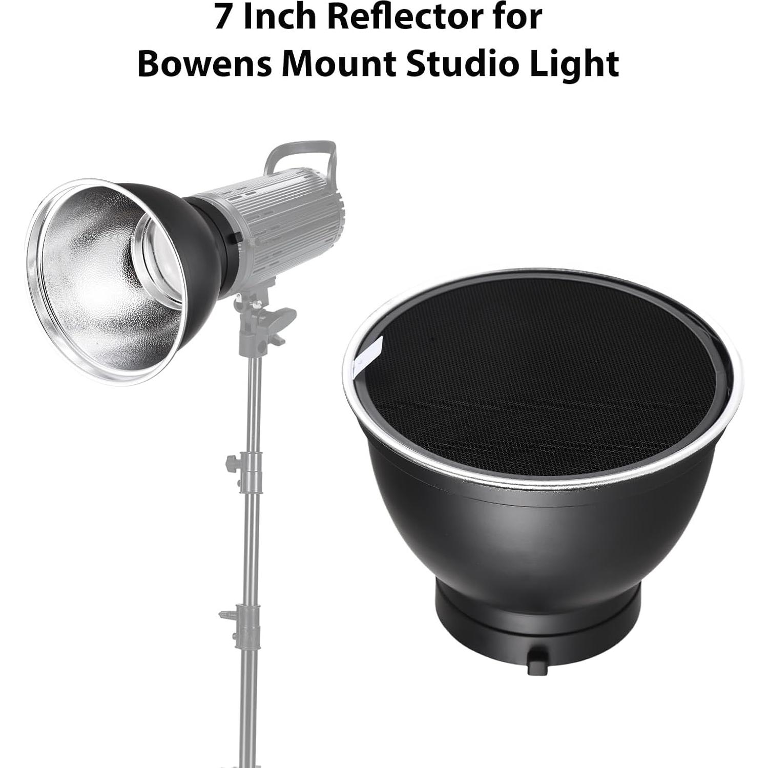 Kit Reflector 7 Pulgadas Andoer con 6 Rejillas Panal Bowens