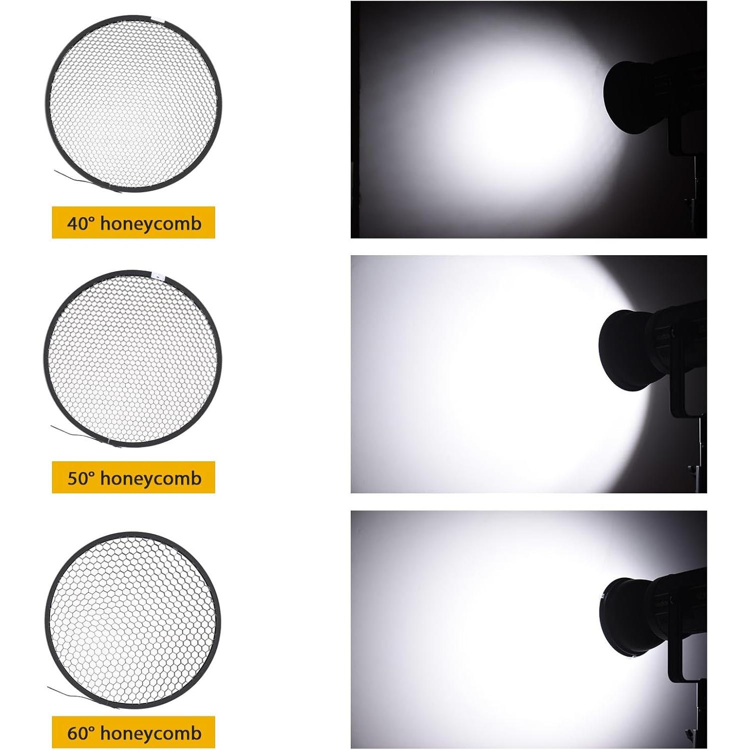 Kit Reflector 7 Pulgadas Andoer con 6 Rejillas Panal Bowens