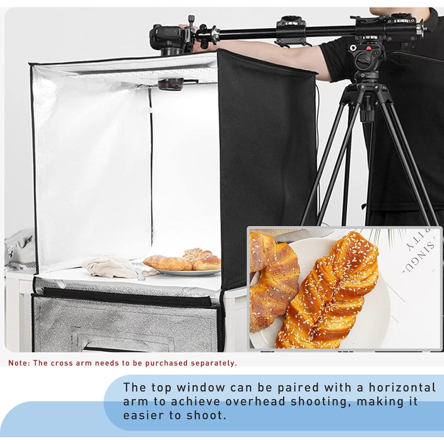 Photo Studio Light Box for Photography，Photo Shooting Tent kit with 2 Stepless Dimming Light Pane and 6 Color Backdrops for Jewelry and Product Photography (16")