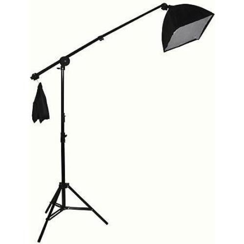 ePhotoInc Muslin Support Stand Kit Boom Hair Light Stand with 3 Softbox Photography Video 3200K Warm Temp Lighting Kit & 10x12 White Muslin H9004SB-1012W 3200K