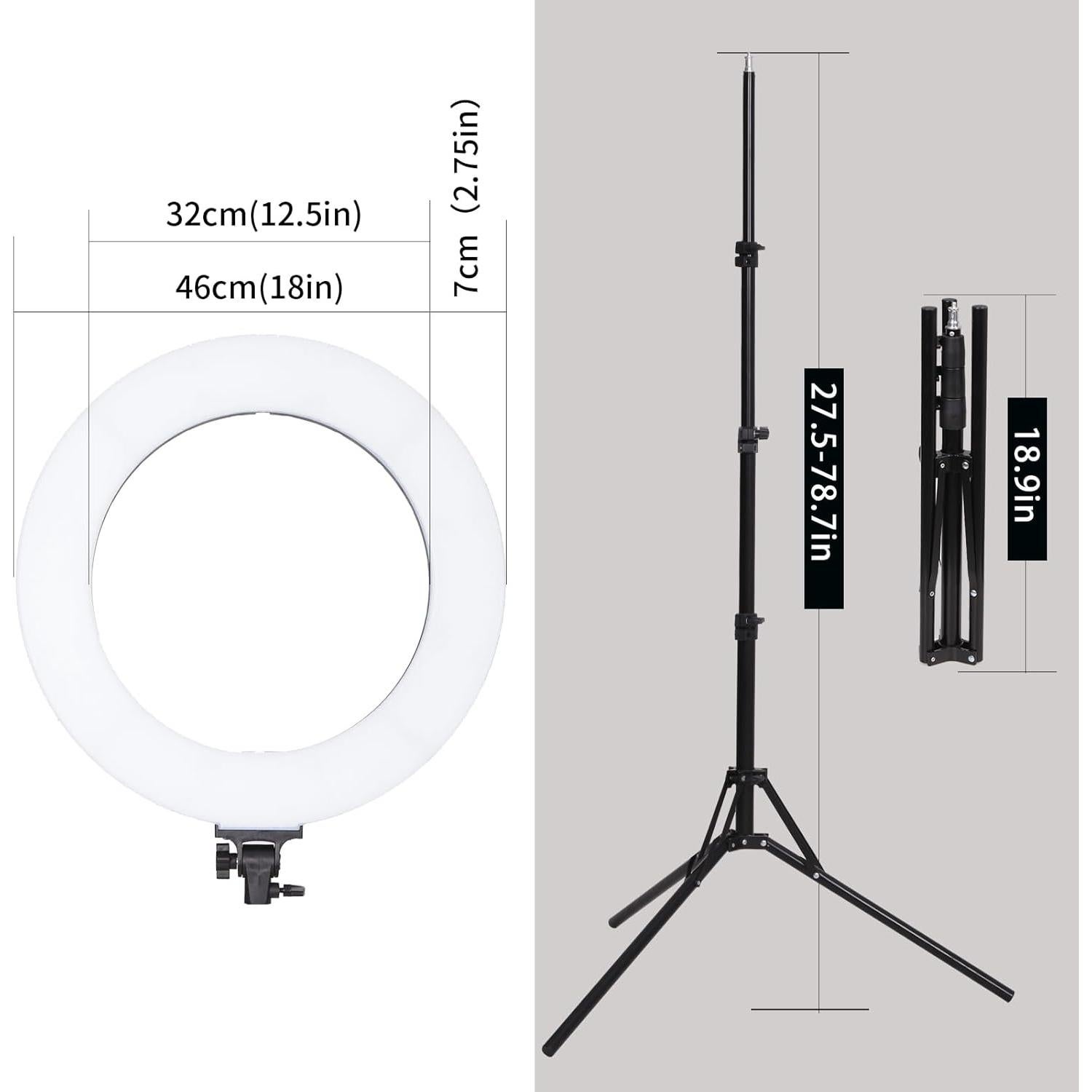Luz de Anillo LED 18" GSKAIWEN 60W Ajustable para Belleza