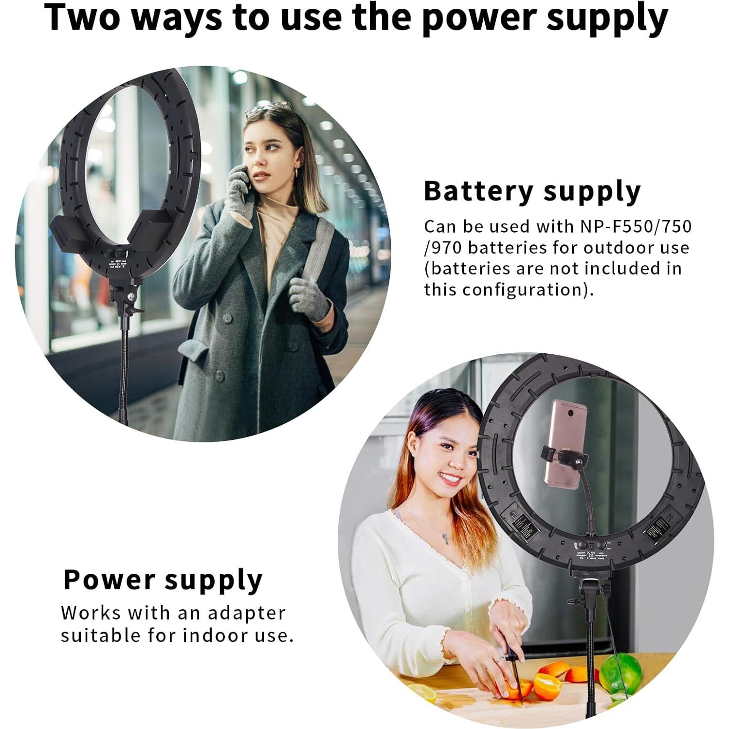 Luz de Anillo LED 18" GSKAIWEN 60W Ajustable para Belleza