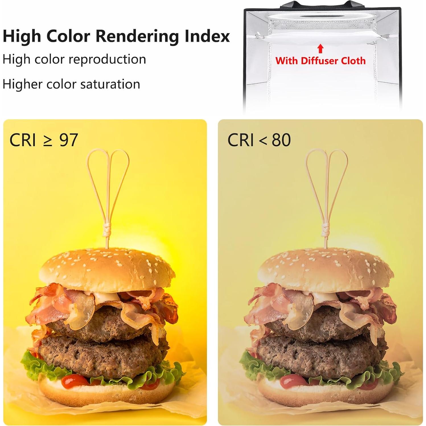 Caja de Luz Fotográfica Uyled 30x30 cm LED 120 Luces 6 Fondos