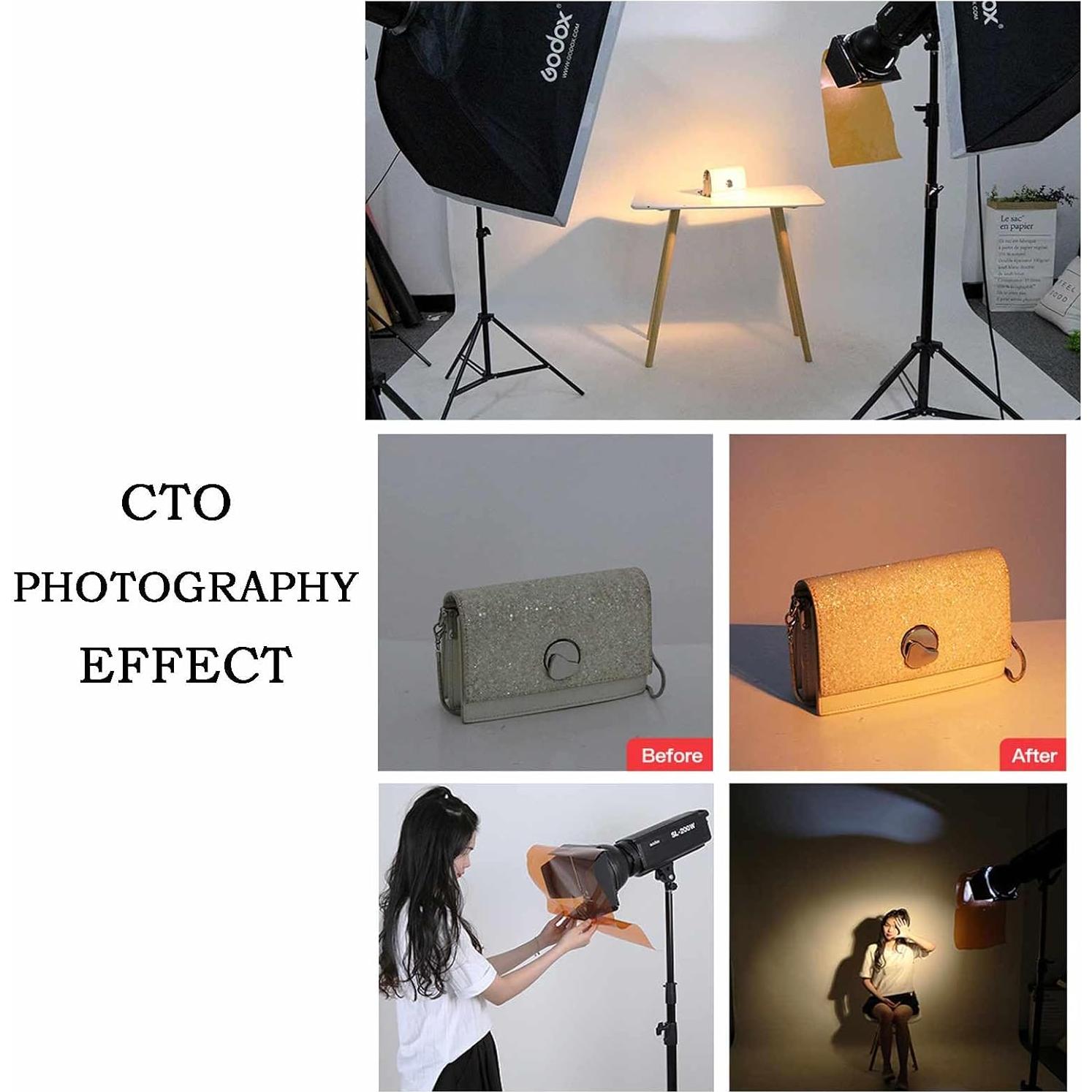 5 Paquetes Geles de Luz 1/4 CTO Sxbinyouli 40x50 cm