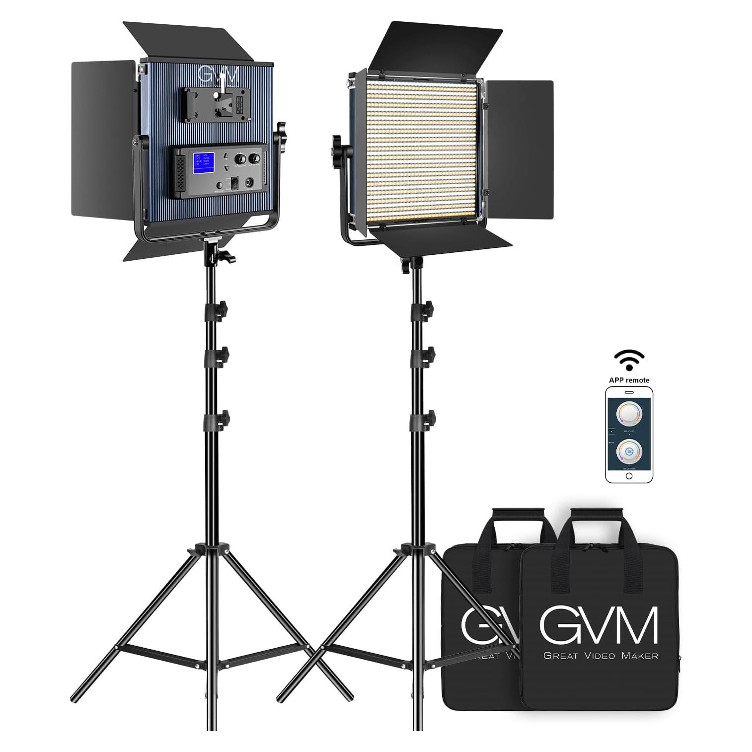 Kit de Iluminación LED GVM 65W Bi-Color 3200K-5600K Control APP