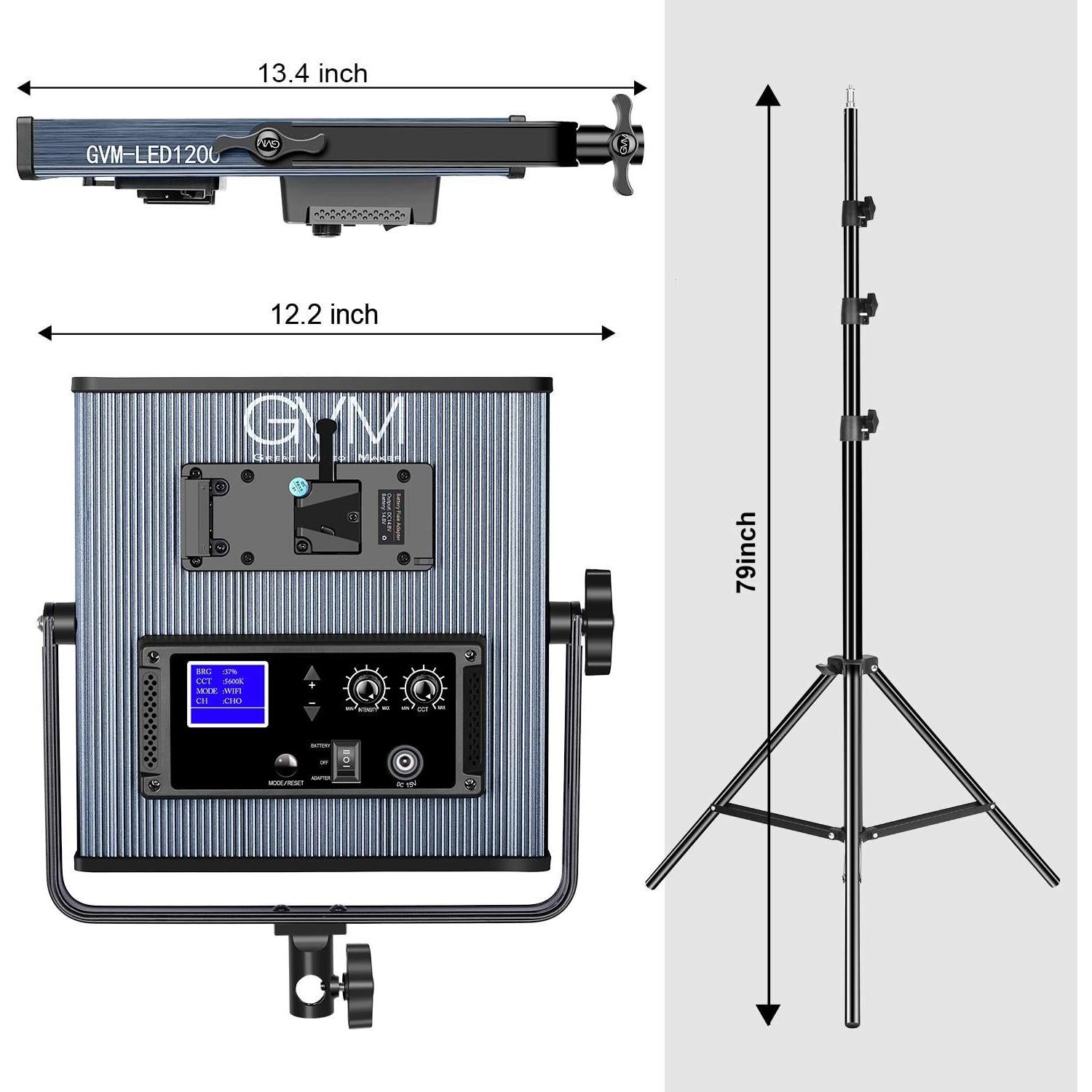 Kit de Iluminación LED GVM 65W Bi-Color 3200K-5600K Control APP