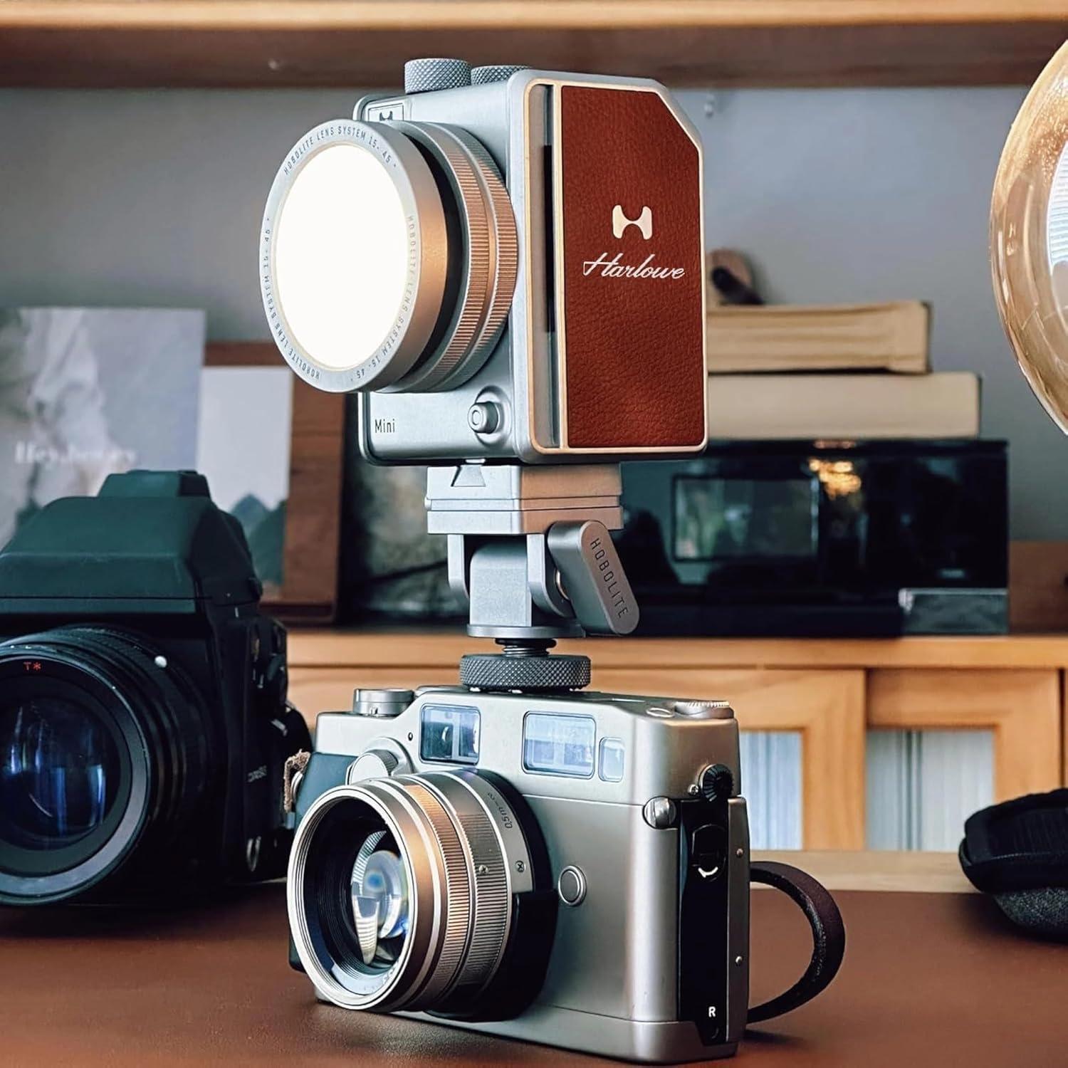 Harlowe Portable Mini LED Photography Lighting Creator Kit, 20W Travel Studio Light for Photoshooting and Video Recording, Bi-Color 2700K-6500K CRI/TLCI 96+ on Camera Light