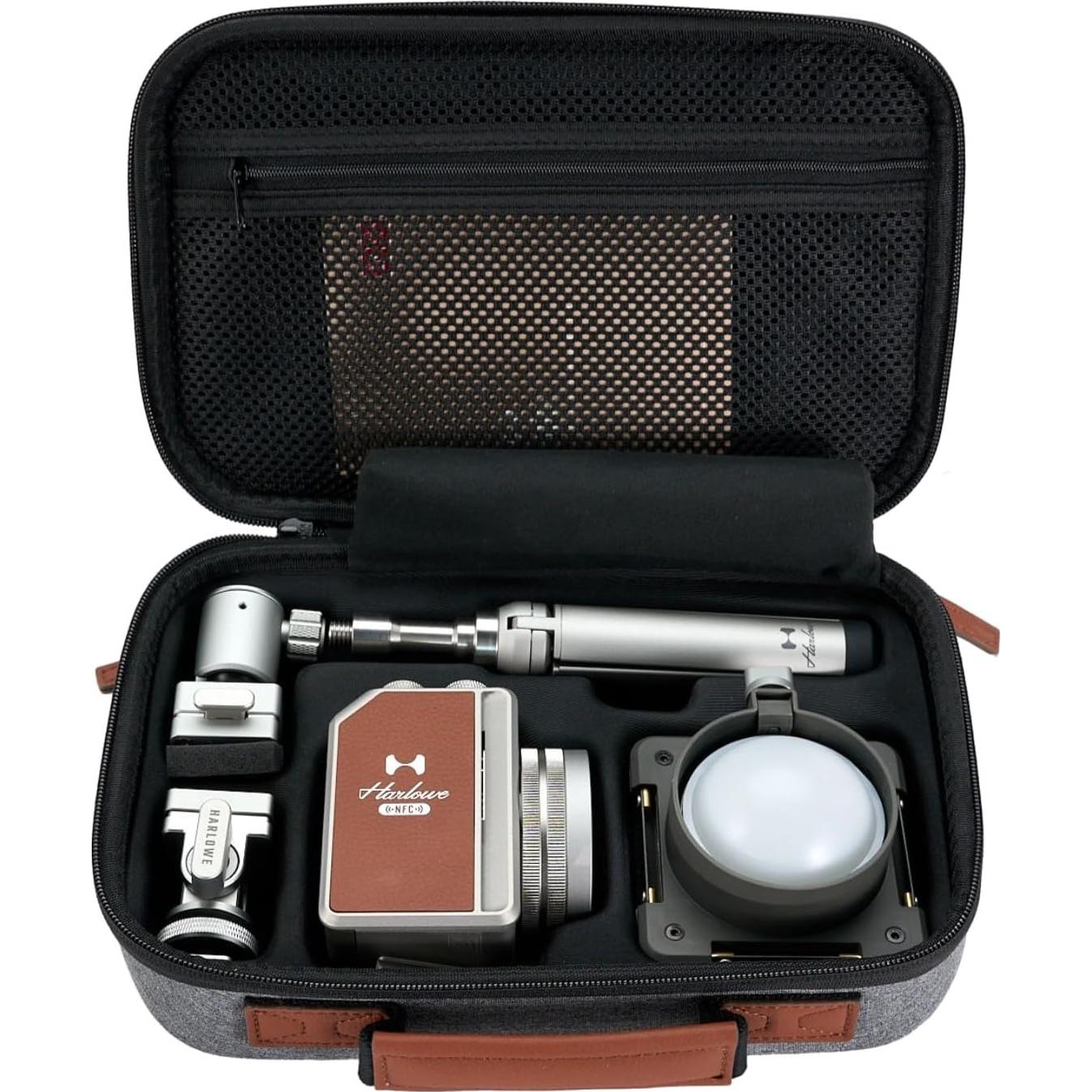 Harlowe Portable Mini LED Photography Lighting Creator Kit, 20W Travel Studio Light for Photoshooting and Video Recording, Bi-Color 2700K-6500K CRI/TLCI 96+ on Camera Light