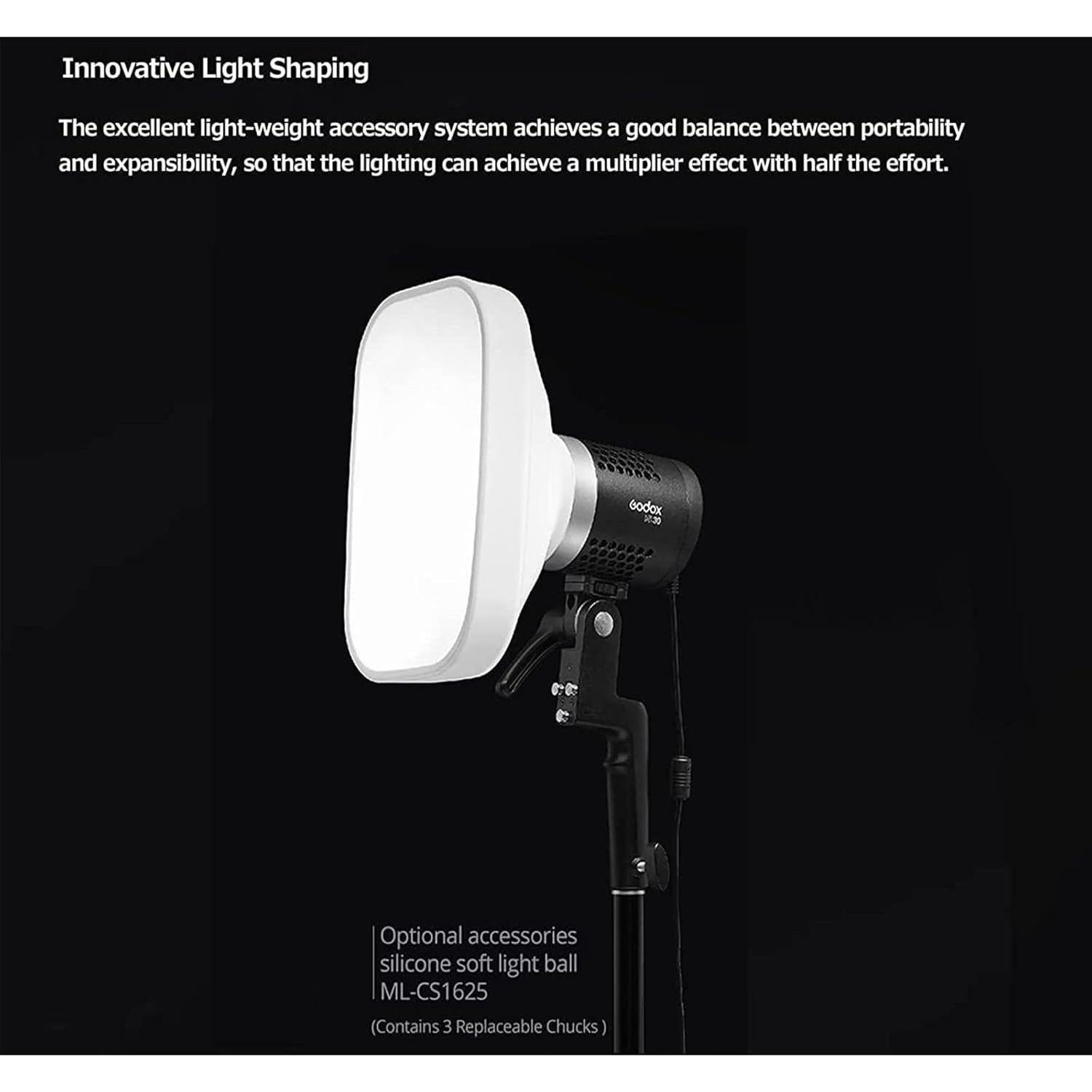 Softbox Godox ML-CS1625 con 3 Adaptadores para Flash