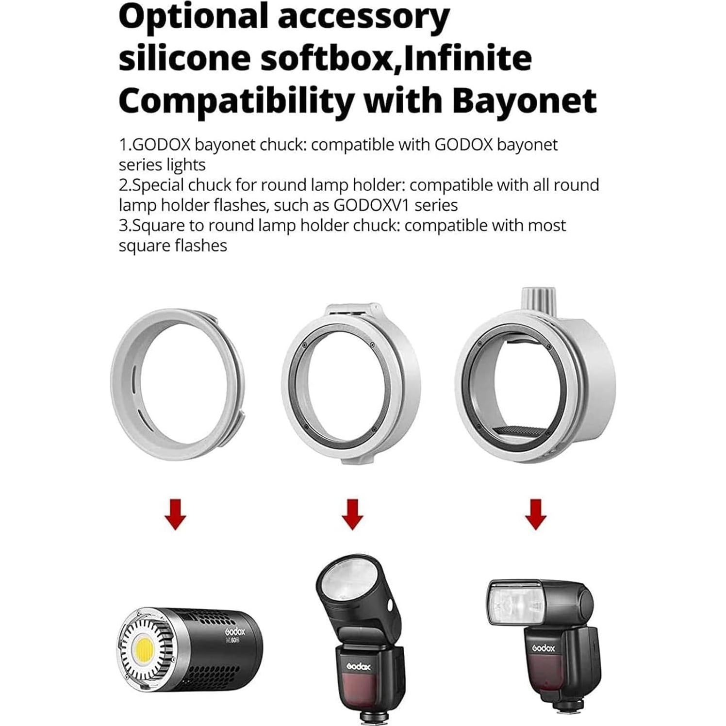 Softbox Godox ML-CS1625 con 3 Adaptadores para Flash