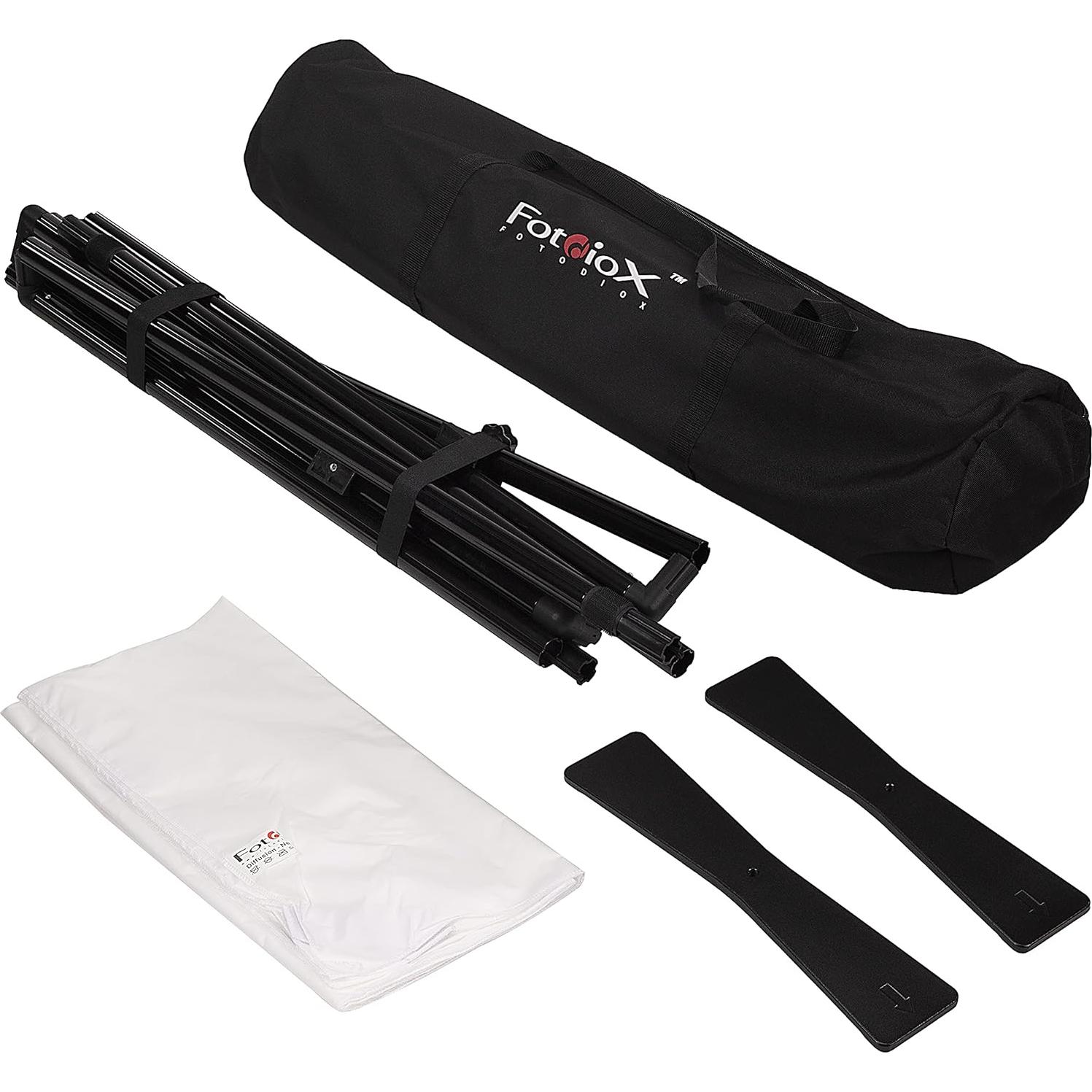 Kit de Fondo Portátil Completo Fotodiox 1.5x2.1m Difusor