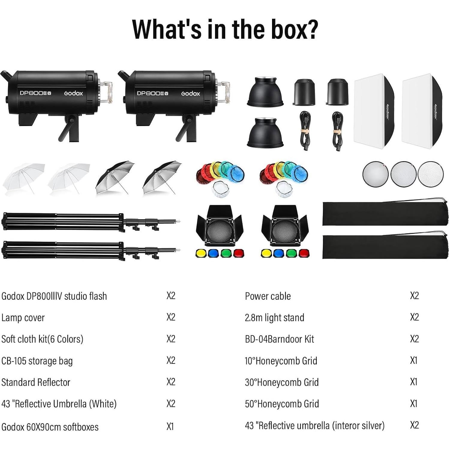 Kit de Flash de Estudio Godox DP800III-V 1600Ws con Softbox