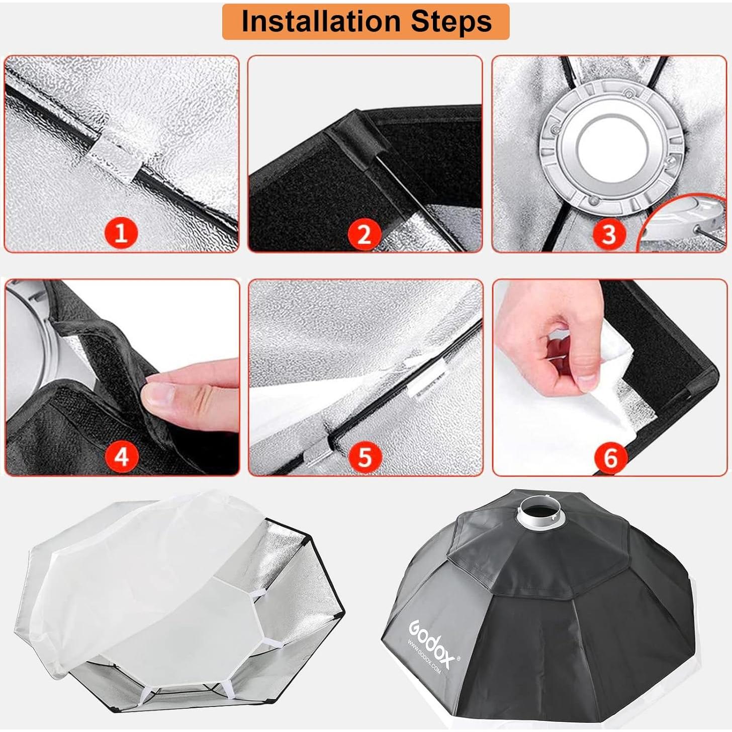 Godox Softbox Octagonal 95cm Montaje Bowens para Estudio