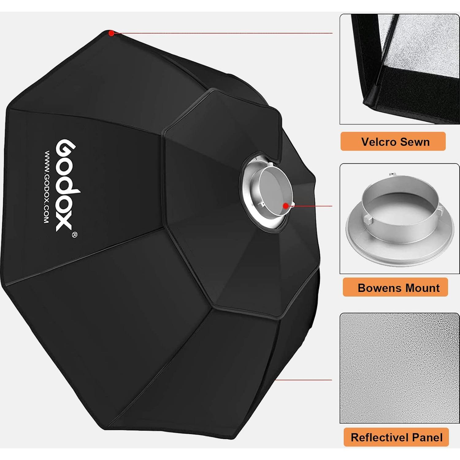 Godox Softbox Octagonal 95cm Montaje Bowens para Estudio