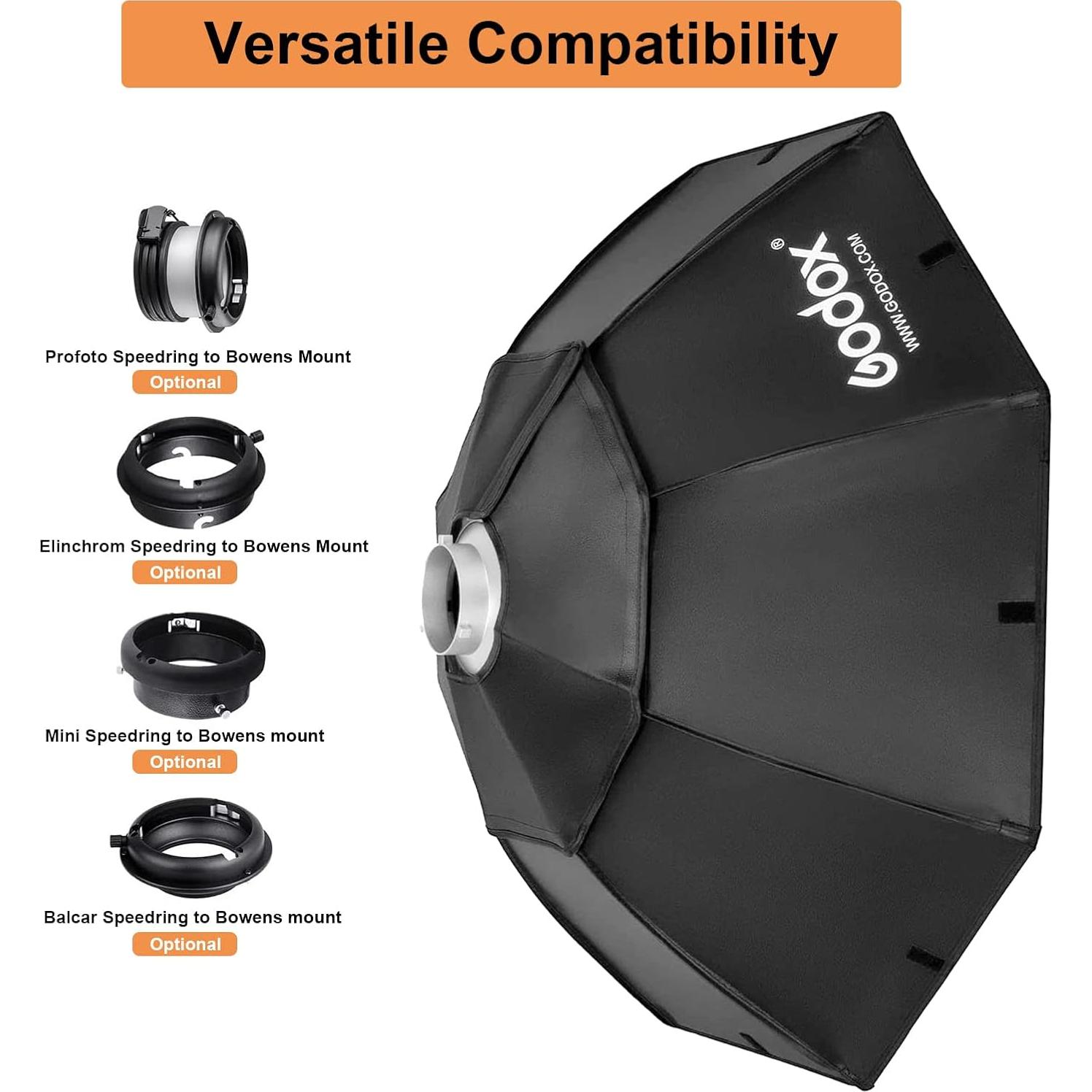 Godox Softbox Octagonal 95cm Montaje Bowens para Estudio