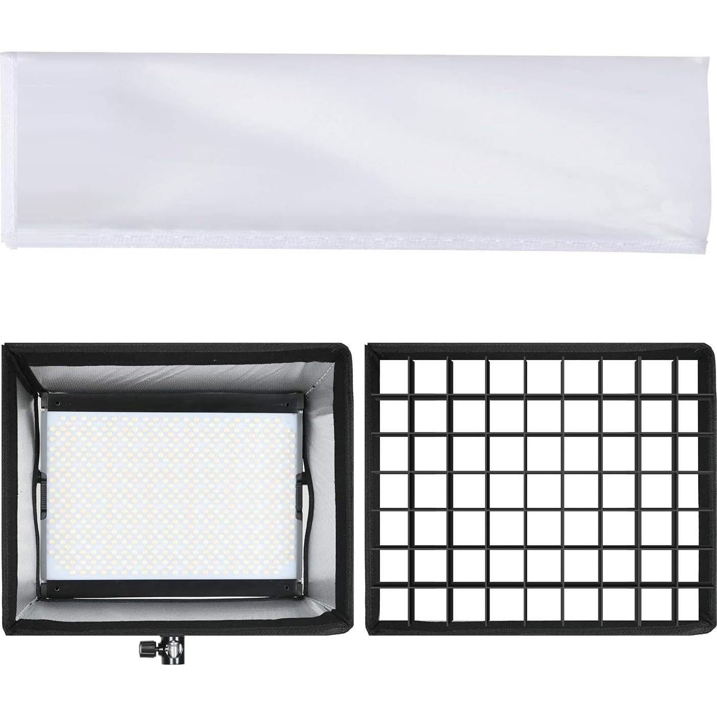 Kit de Iluminación LED RGB GVM 60W con Softbox y Soportes