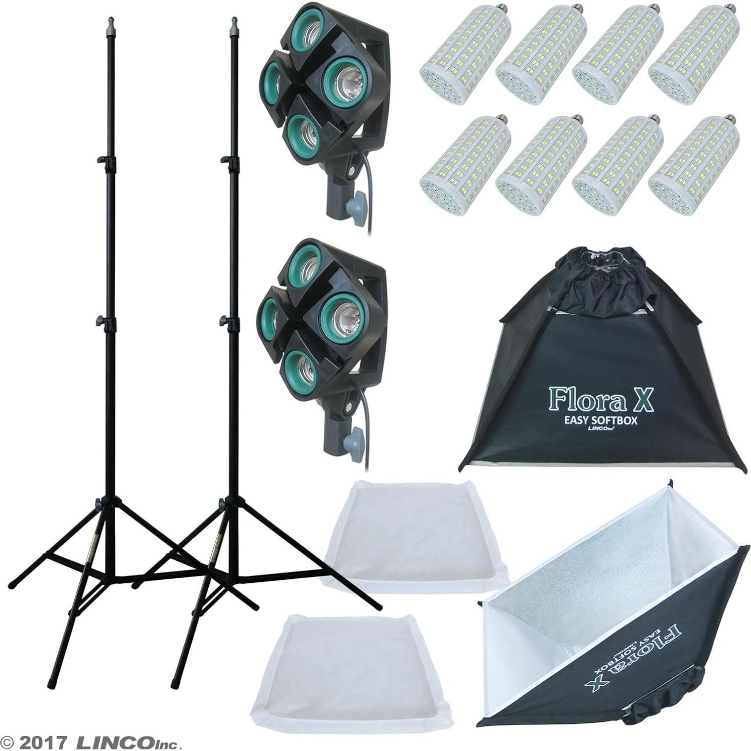 LINCO Lincostore Flora X LED 1240 x2 Super Bright Photography Light for Photo,Film,and Video Studio Lighting kit AM160- Supper Bright