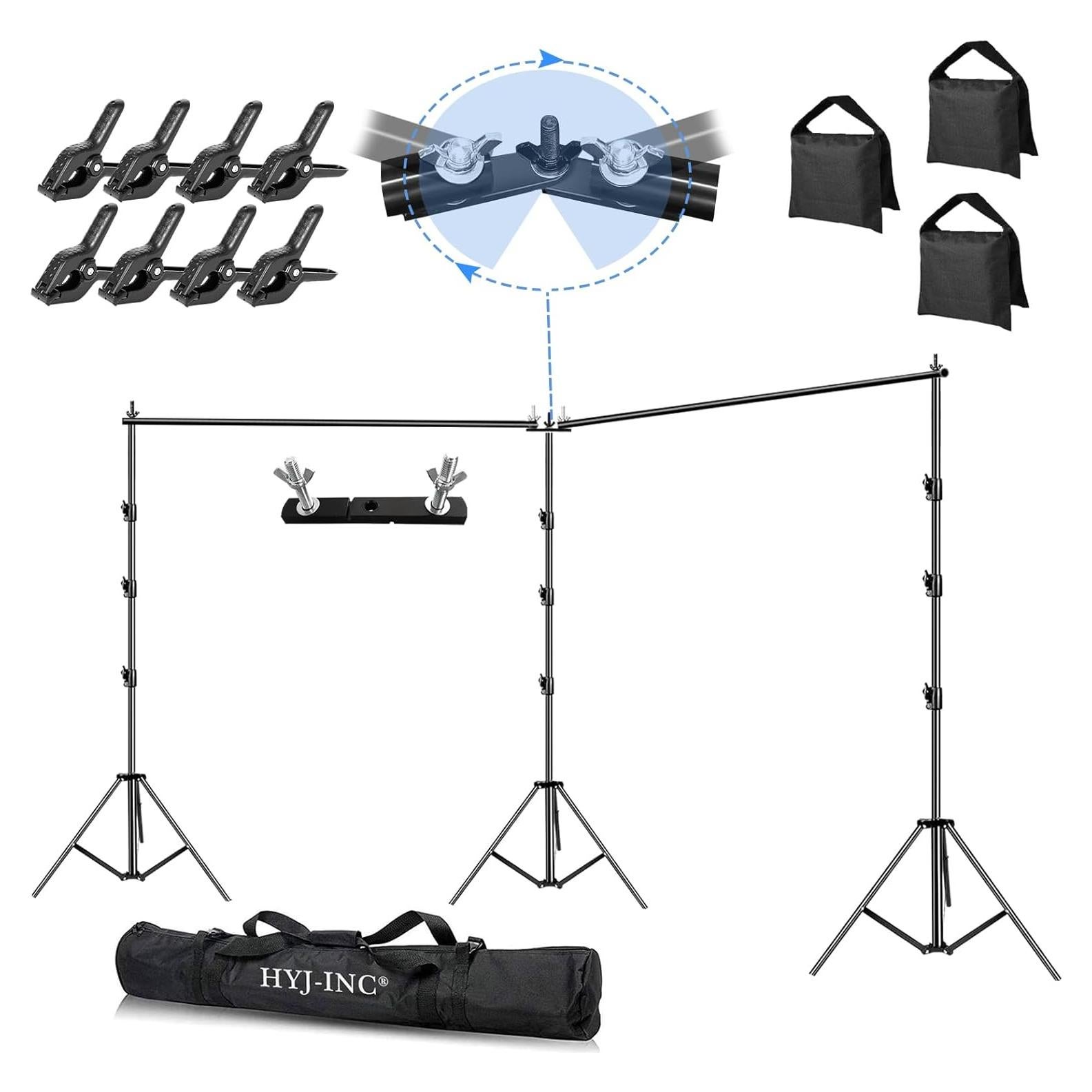 Soporte de Fondo Ajustable 6x3m HYJ-INC con Pinzas y Bolsa