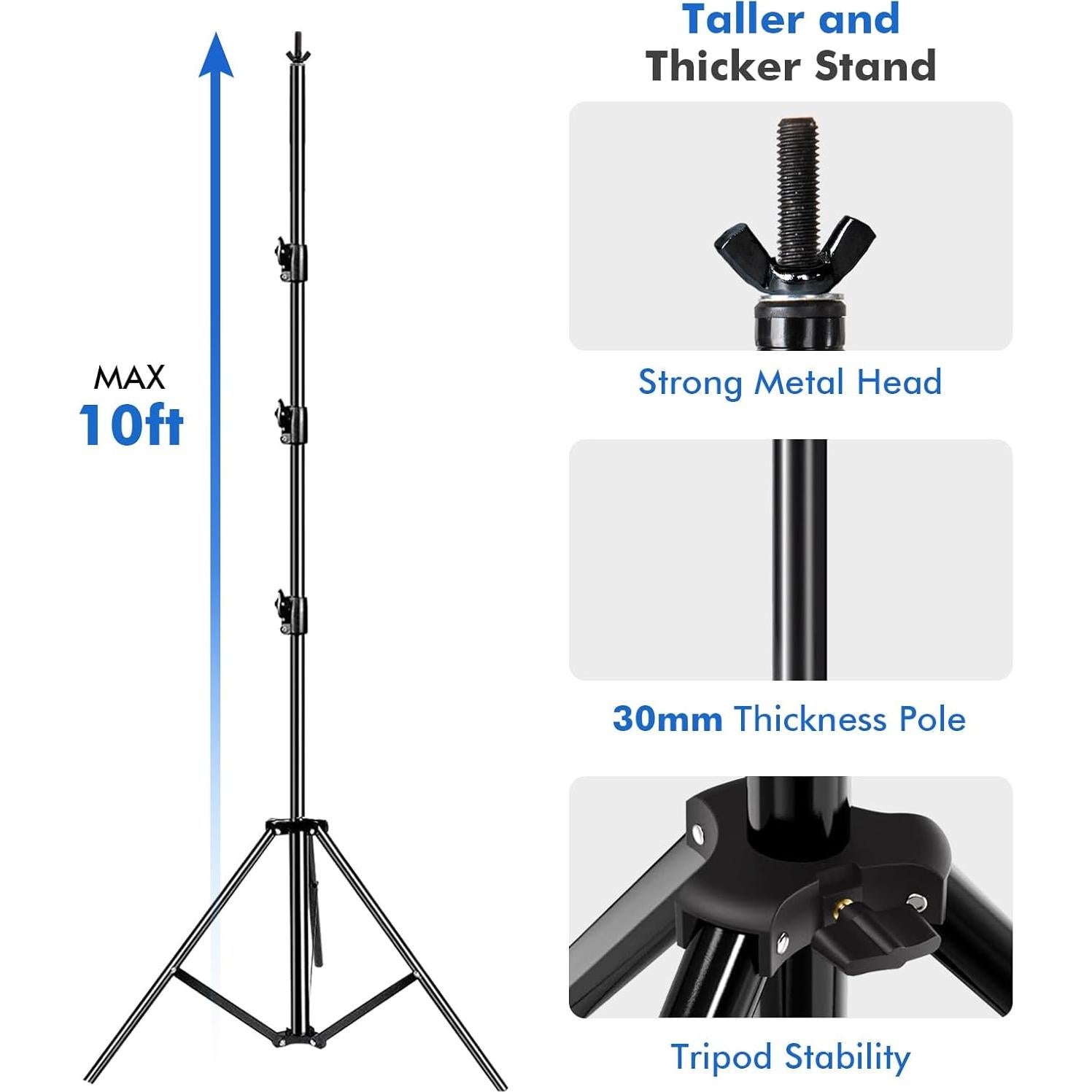 Soporte de Fondo Ajustable 6x3m HYJ-INC con Pinzas y Bolsa