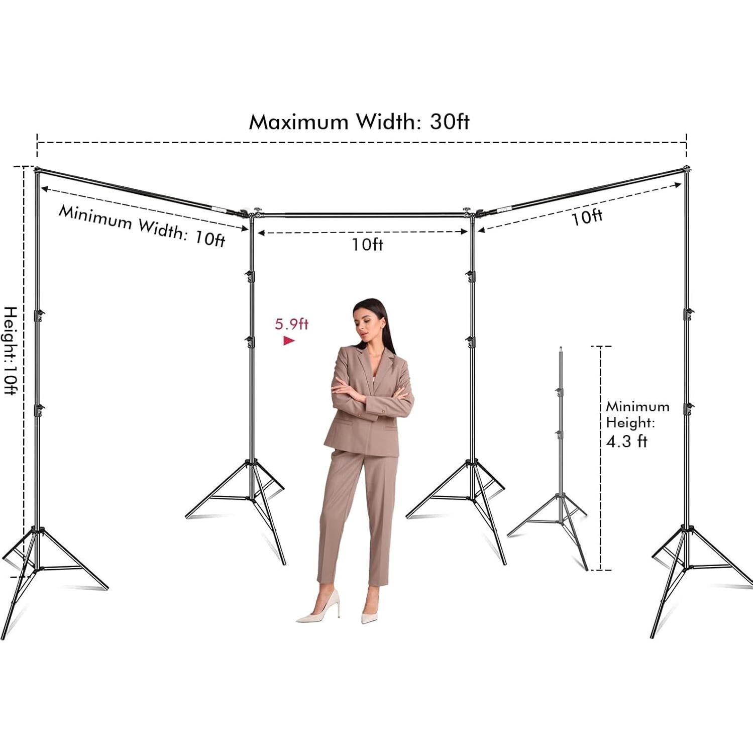 Soporte de Fondo Ajustable 9m x 3m con Accesorios HYJ-1023