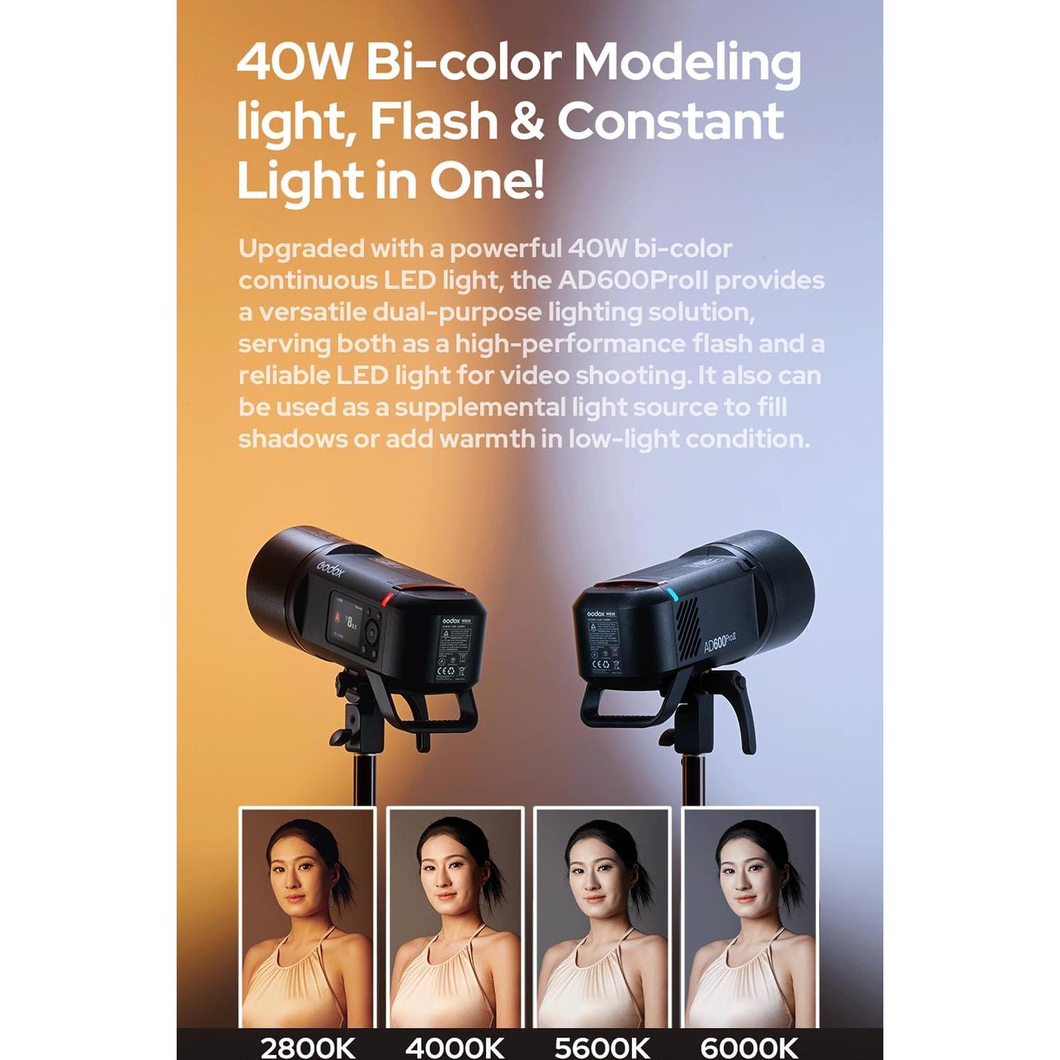 Godox AD600 Pro II Monolight 600Ws con Softbox 32x32